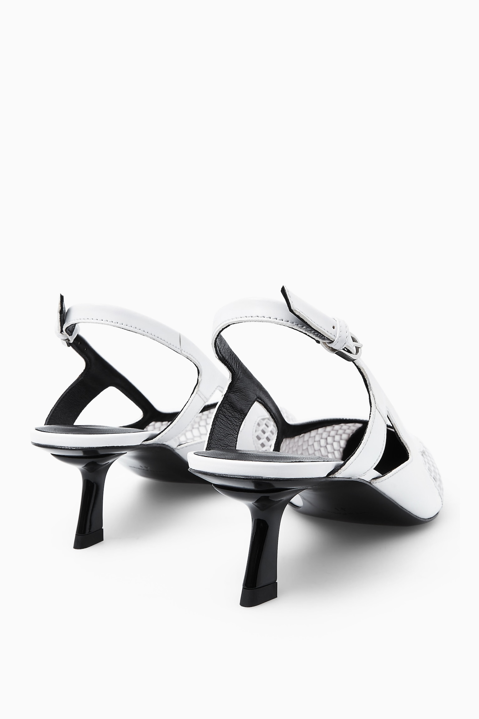ESCARPINS SLINGBACK POINTUS PETIT TALON DÉTAIL MESH - ÉCRU - 2