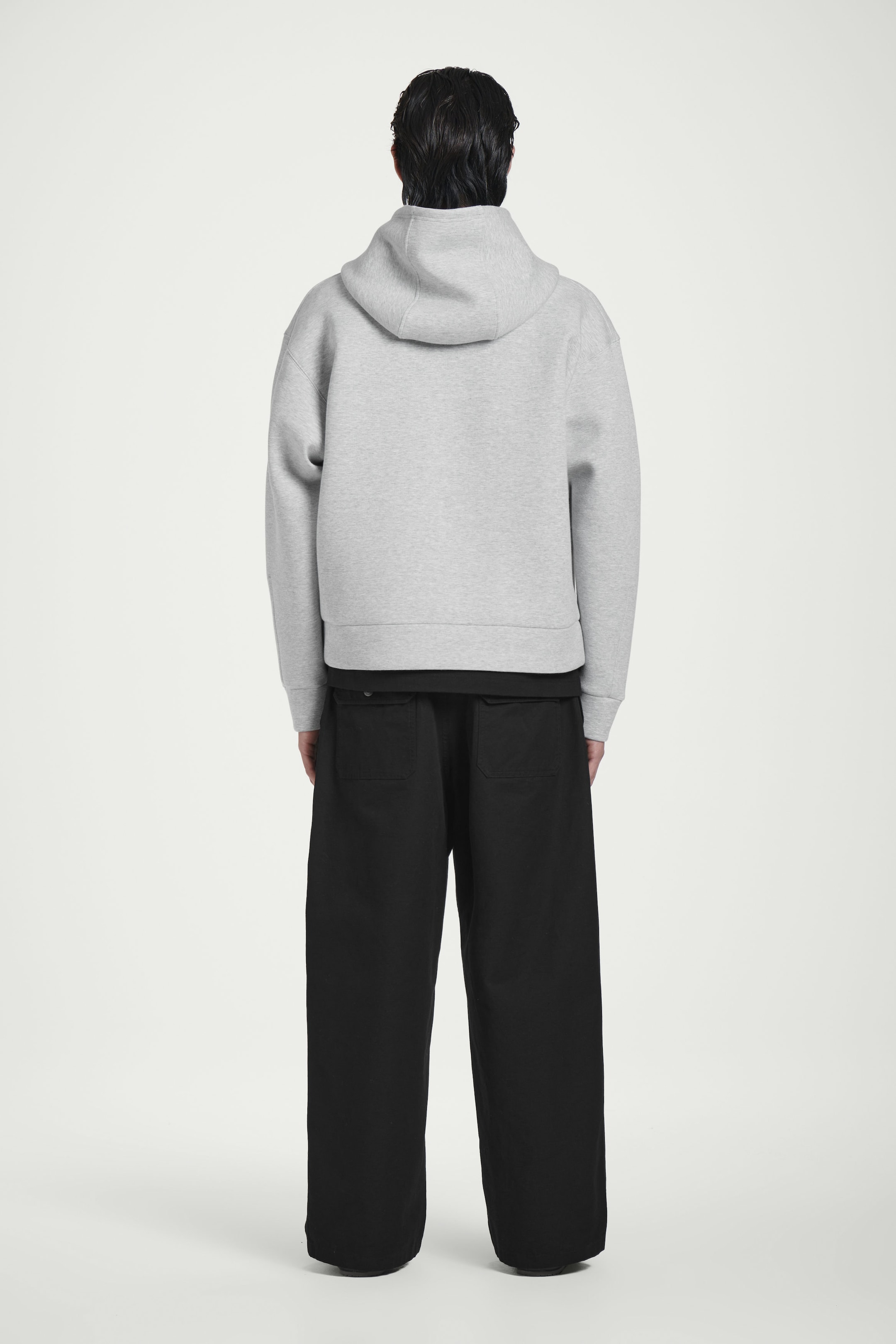 OVERSIZED SCUBA-JERSEY ZIP-UP HOODIE