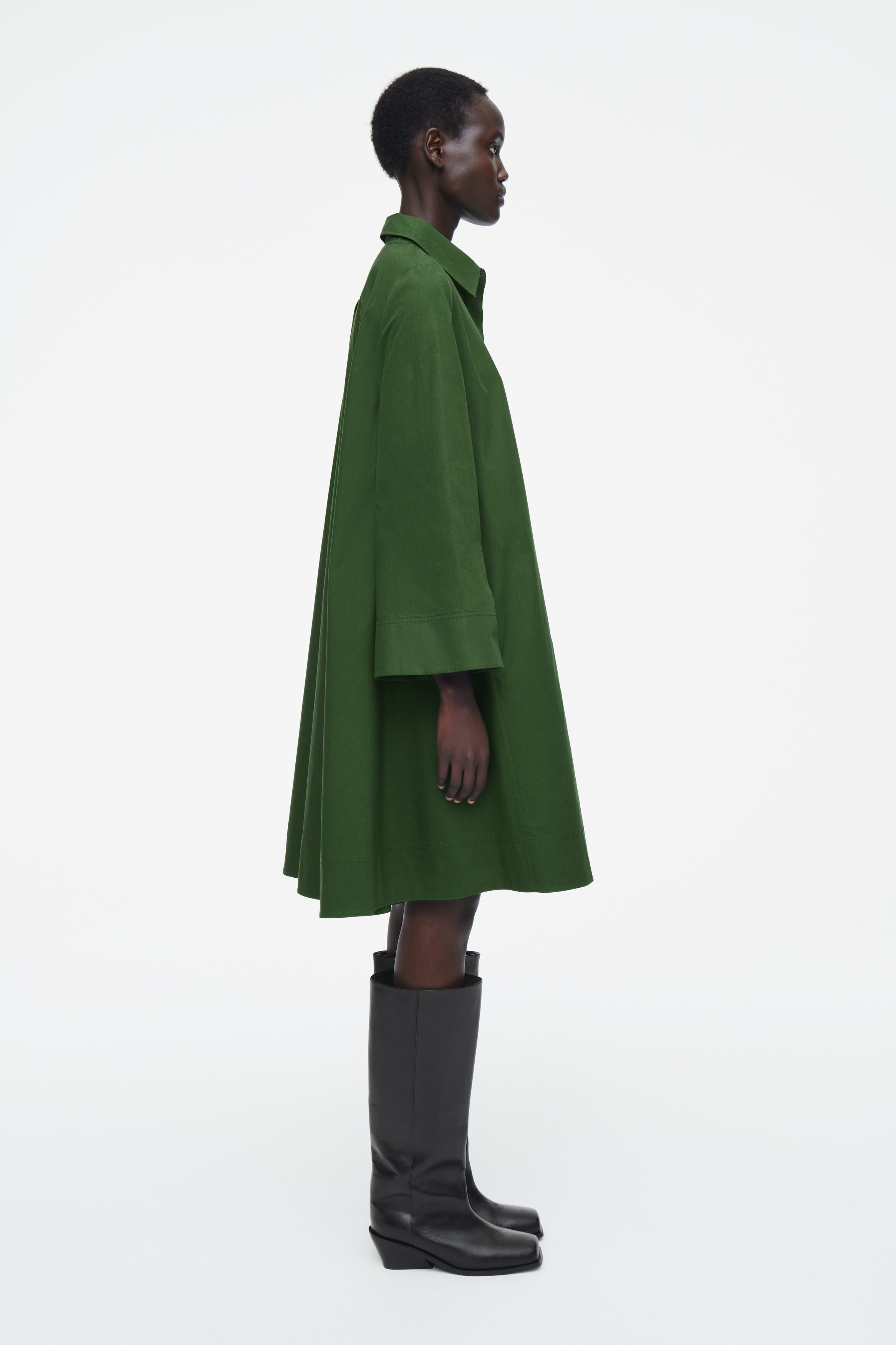 [ ] Long-Sleeved Shirt Dress ★大人気★ Button-Up Long Sleeve Shirt Dress Long sleeved shirt dress