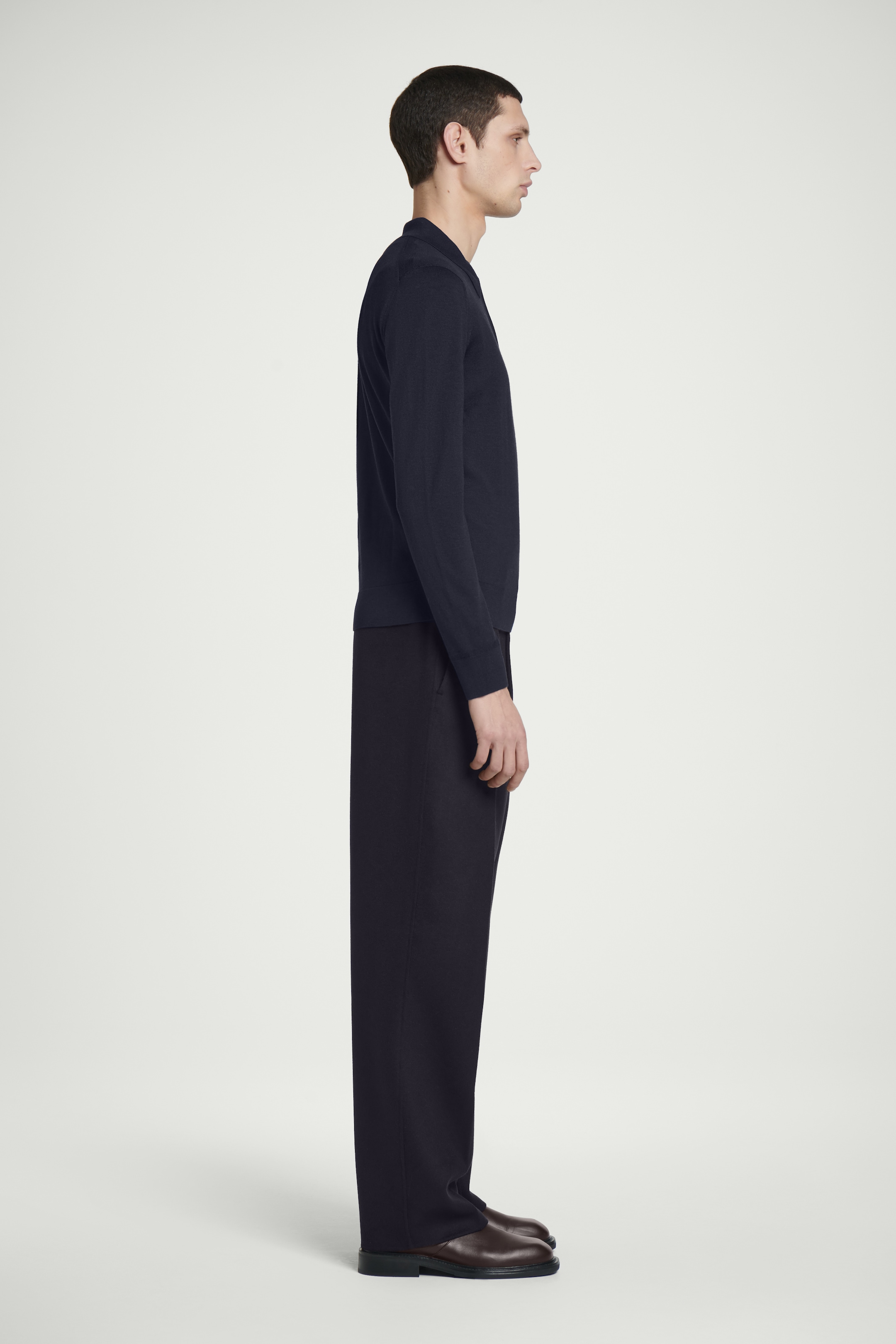 Größeres Bild ansehen: POLOSHIRT AUS MERINOWOLLE MIT REISSVERSCHLUSS - NAVYBLAU - Men | H&M DE 3