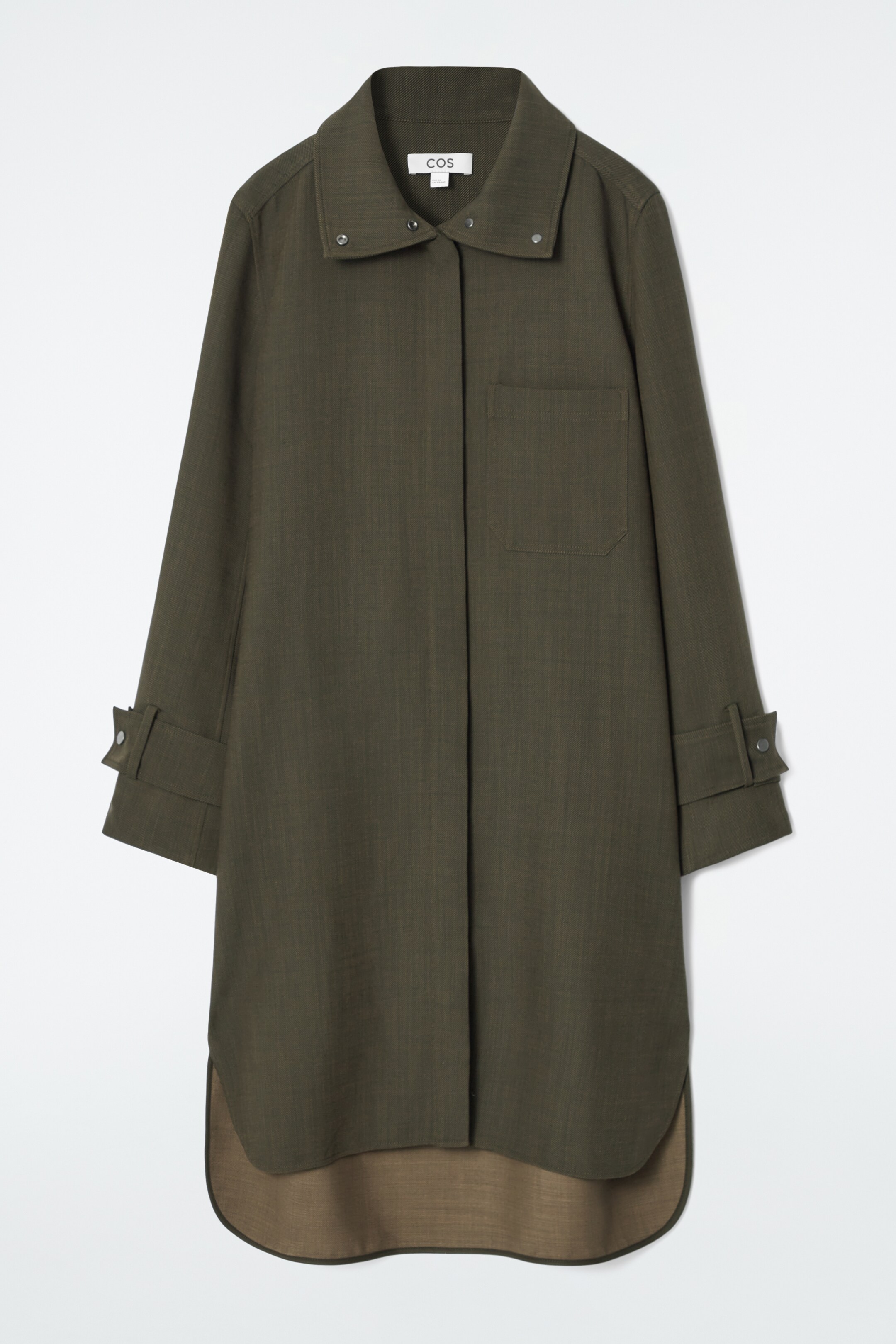 View larger image: OVERSIZED WOOL-BLEND SHIRT DRESS - KHAKI MÉLANGE - Ladies | H&M GB 1