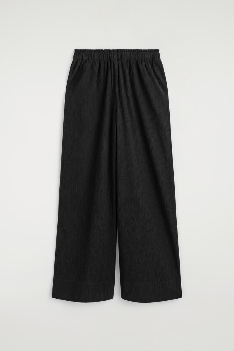 Crinkled-Jersey Wide-Leg Pants