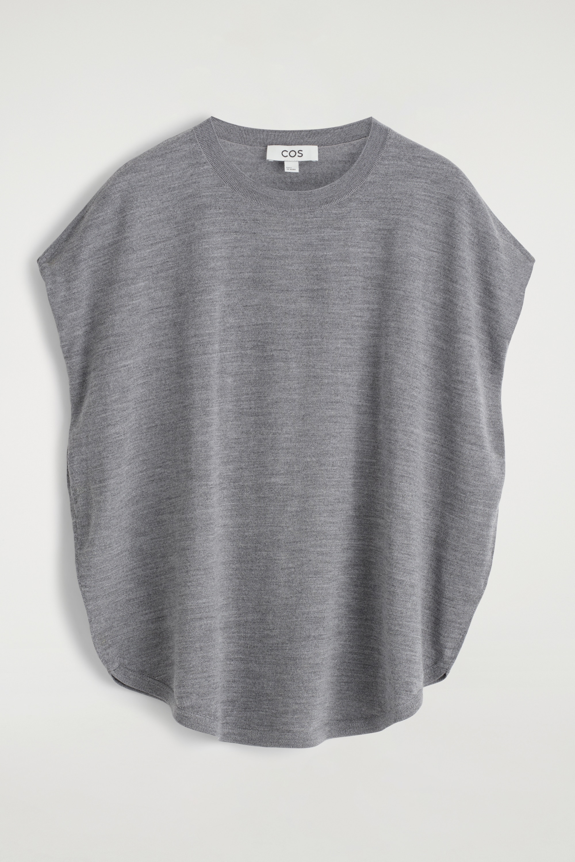 ΤΟΠ ΑΠΟ ΜΑΛΛΙ ΜΕΡΙΝΟ ΜΕ ΚΟΠΗ ΚΥΚΛΟΥ - ΓΚΡΙ ΜΕΛΑΝΖ/Μαύρο