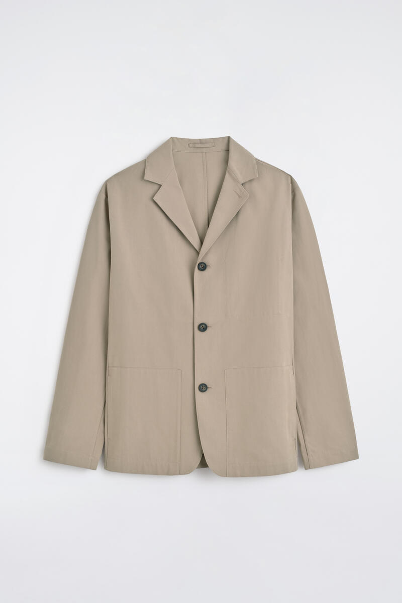 Unstructured Cotton-Blend Blazer