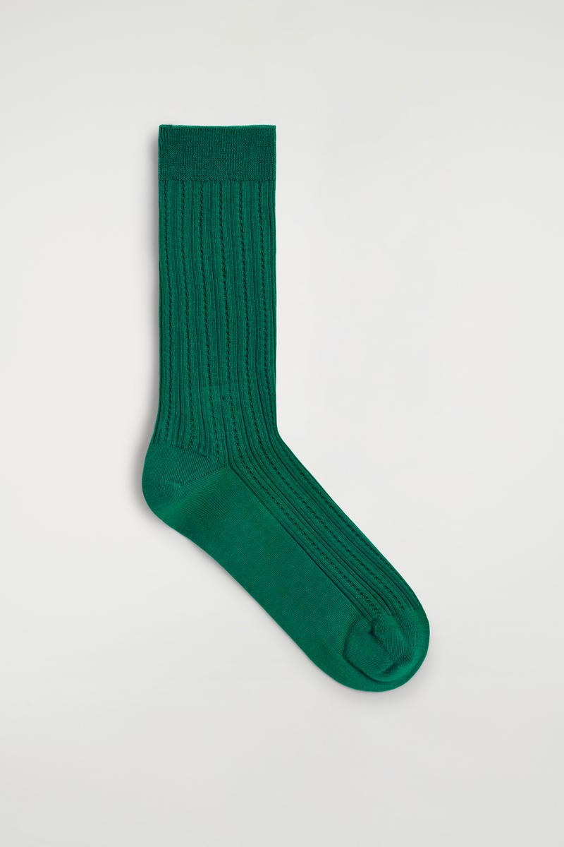 Pointelle-Knit Socks