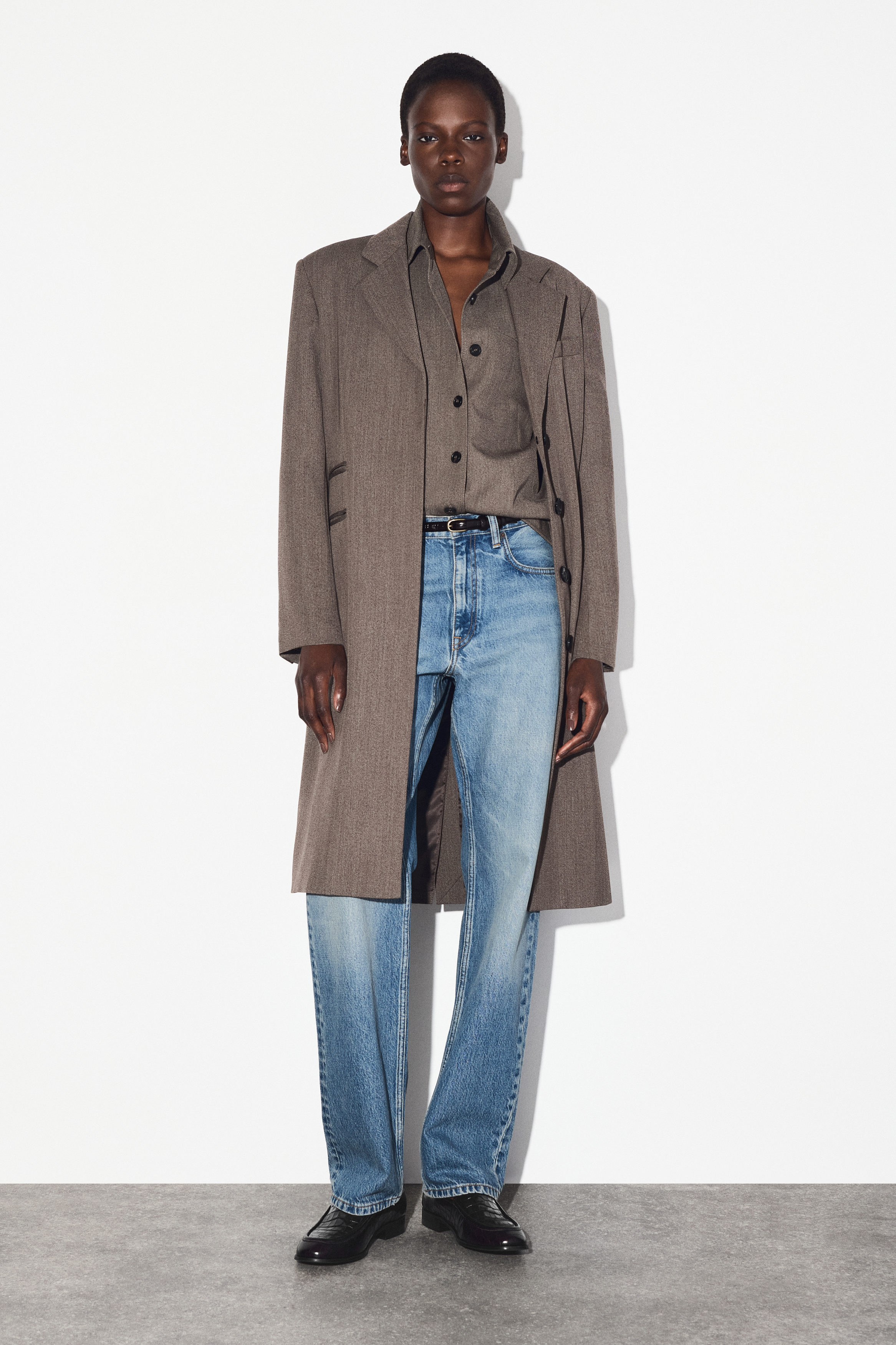 WOOL-BLEND SHIRT - BROWN MÉLANGE | COS US
