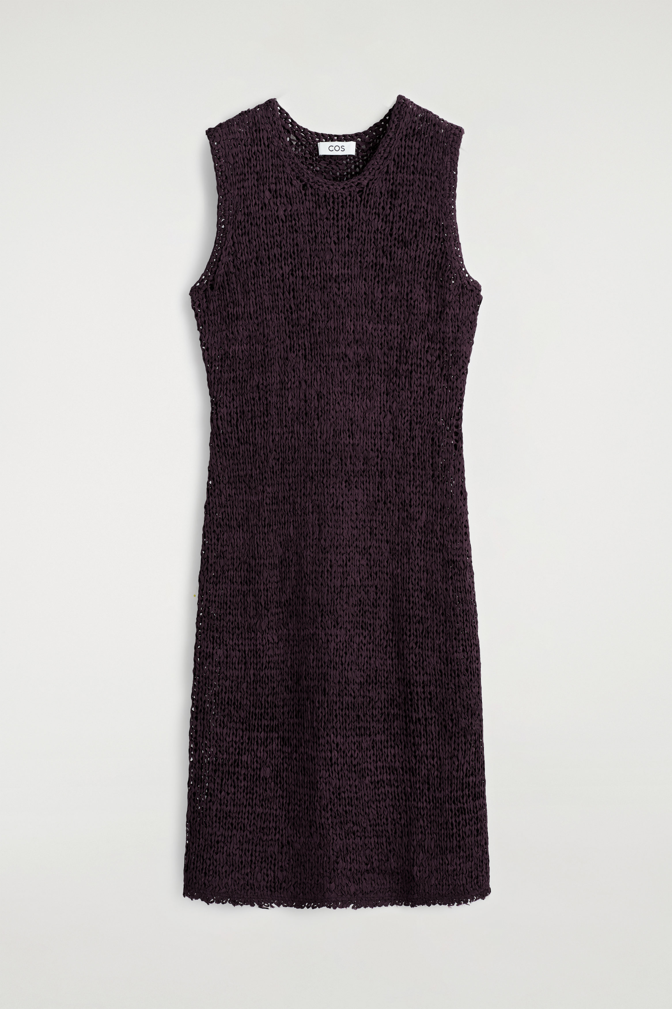 Crochet-knit Tape-yarn Midi Dress