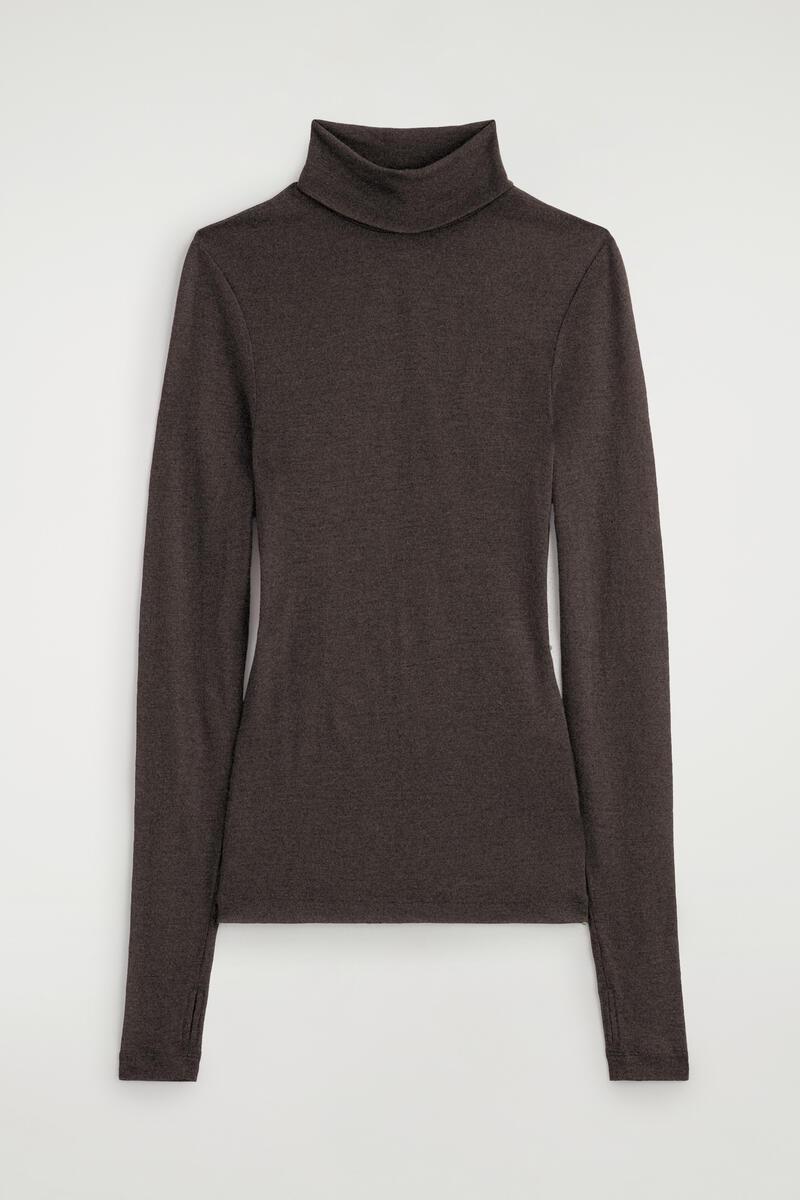 Merino Wool Turtleneck Top