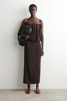 DRAPED LEATHER MULES — CRIMSON 1