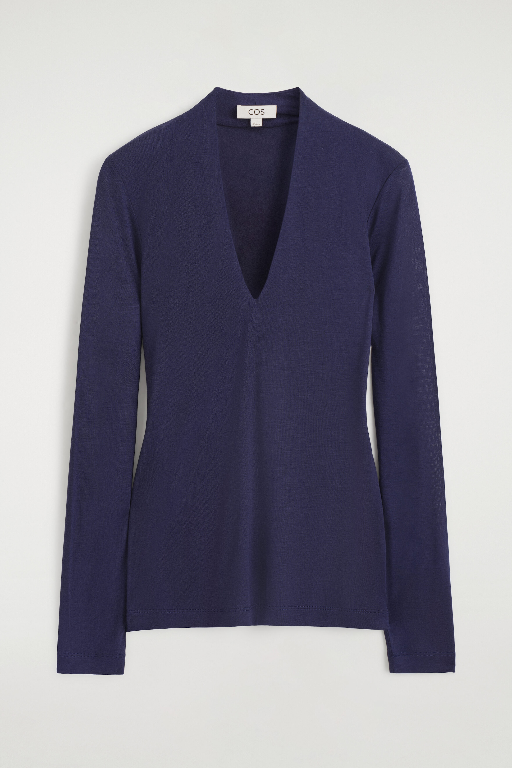 DRAPED JERSEY V-NECK TOP