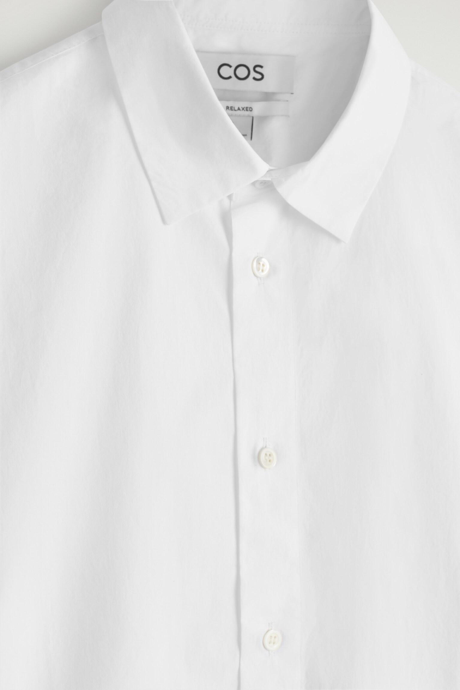 RELAXED PIMA COTTON-POPLIN SHIRT - WHITE/LIGHT BLUE - 6