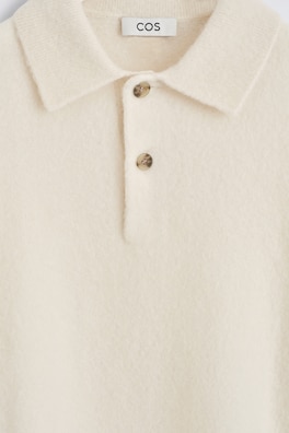 BRUSHED-WOOL POLO SHIRT — IVORY 6