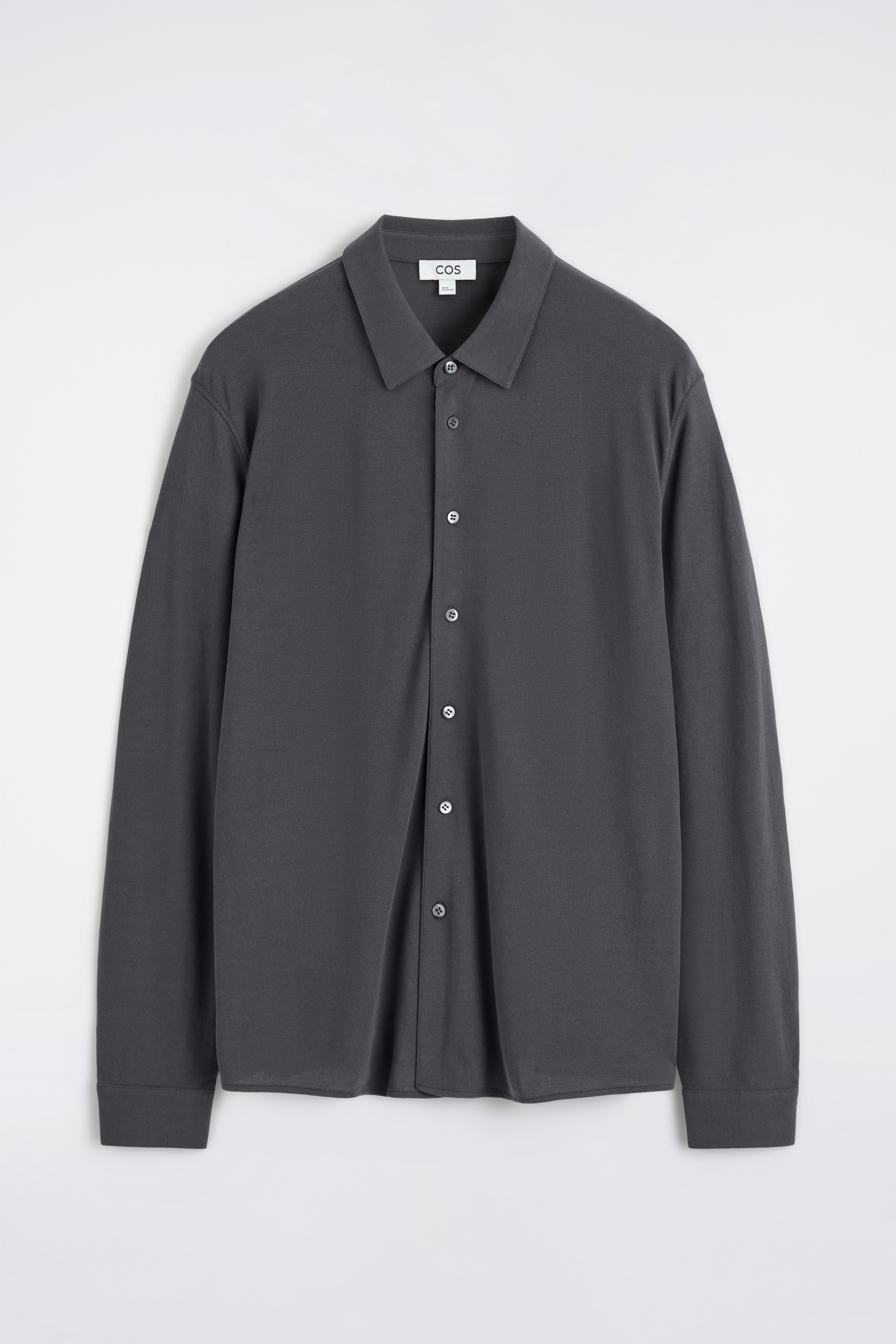 ДРАПИРАНА РИЗА ОТ ПАМУЧЕН ДЖЪРСИ - тъмносив