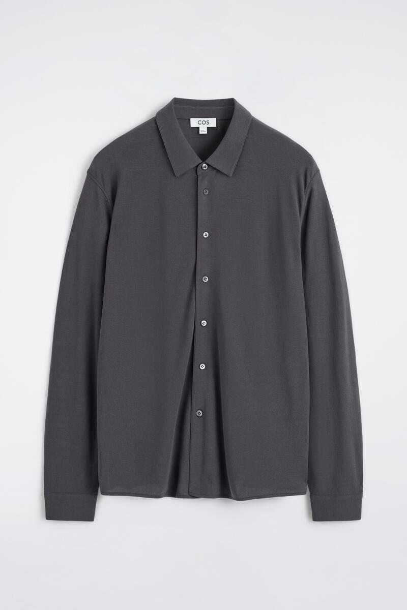 Draped Cotton-Jersey Shirt
