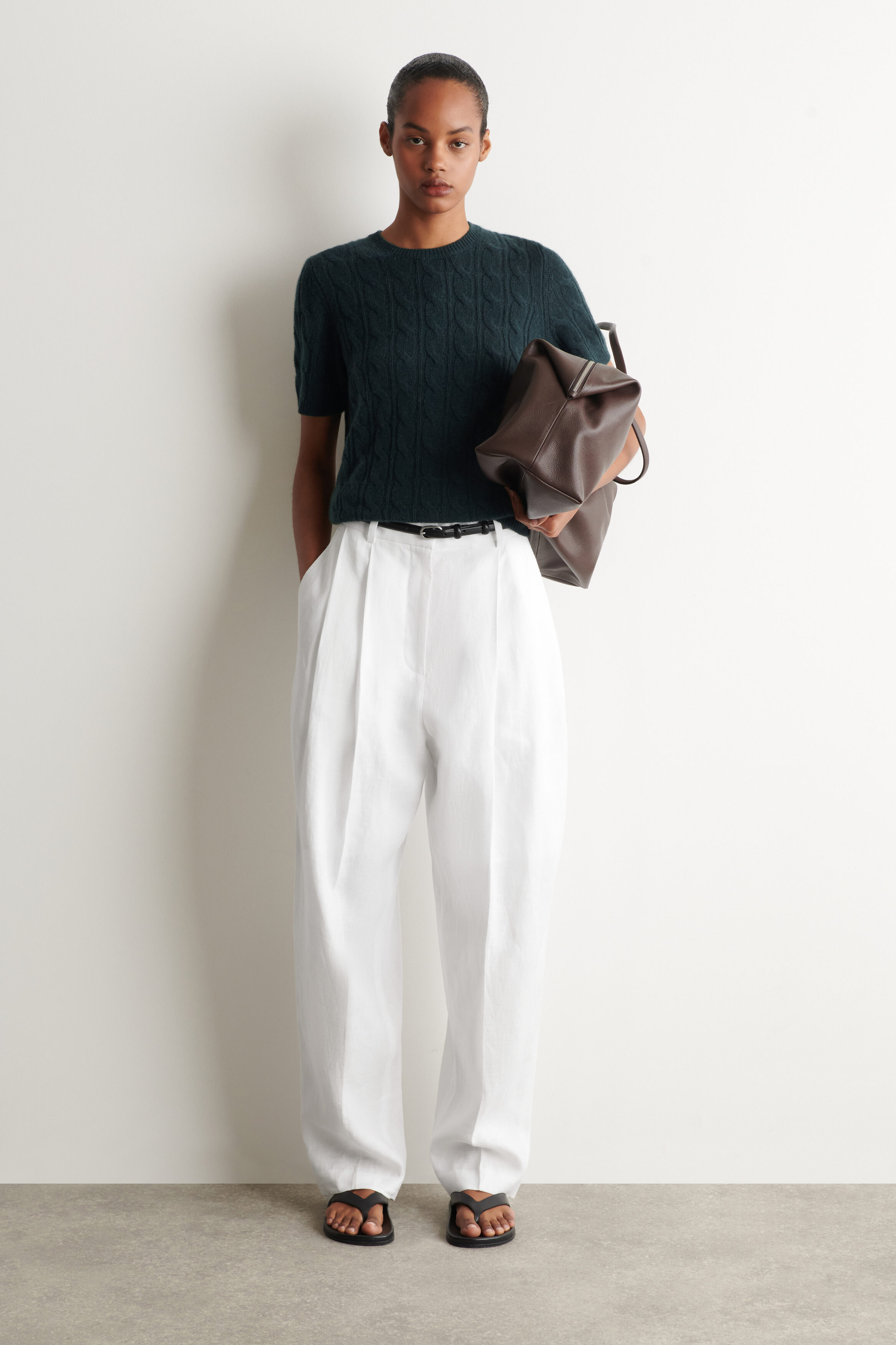 CABLE-KNIT CASHMERE T-SHIRT - thumbnail 8