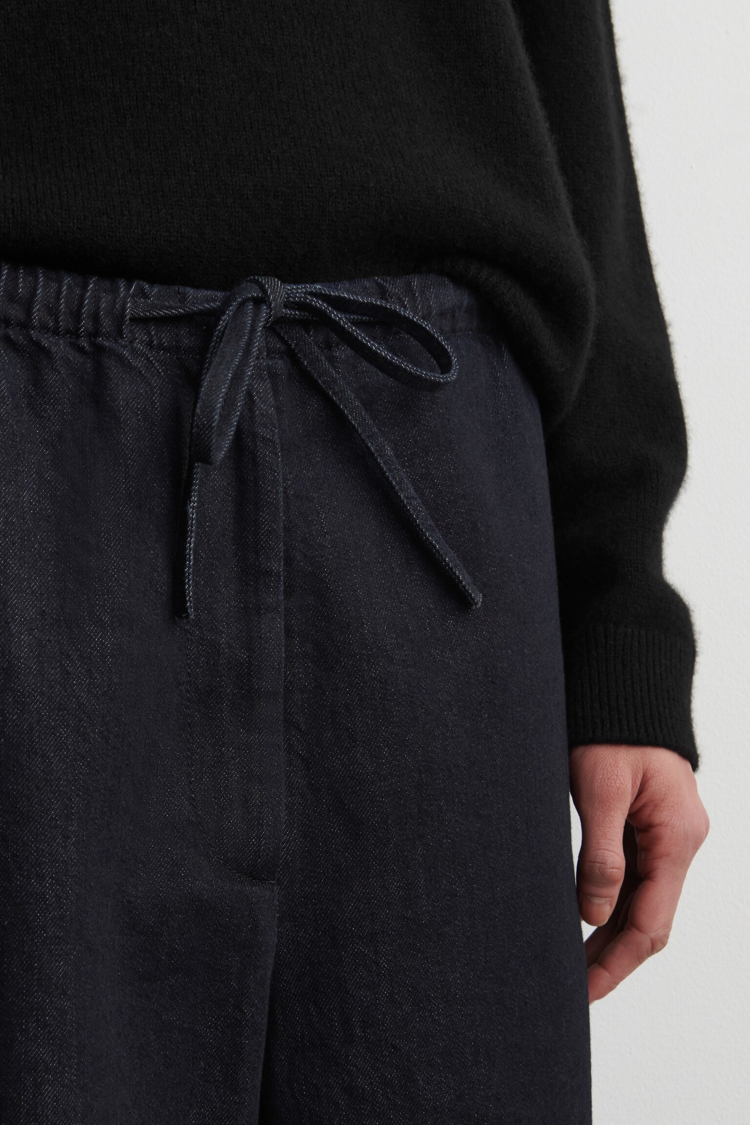 DRAWSTRING DENIM TROUSERS - INDIGOBLAU - 5