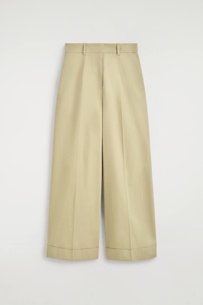 HOSE AUS BAUMWOLL-TWILL MIT WEITEM BEIN - BEIGE/NAVYBLAU - 1