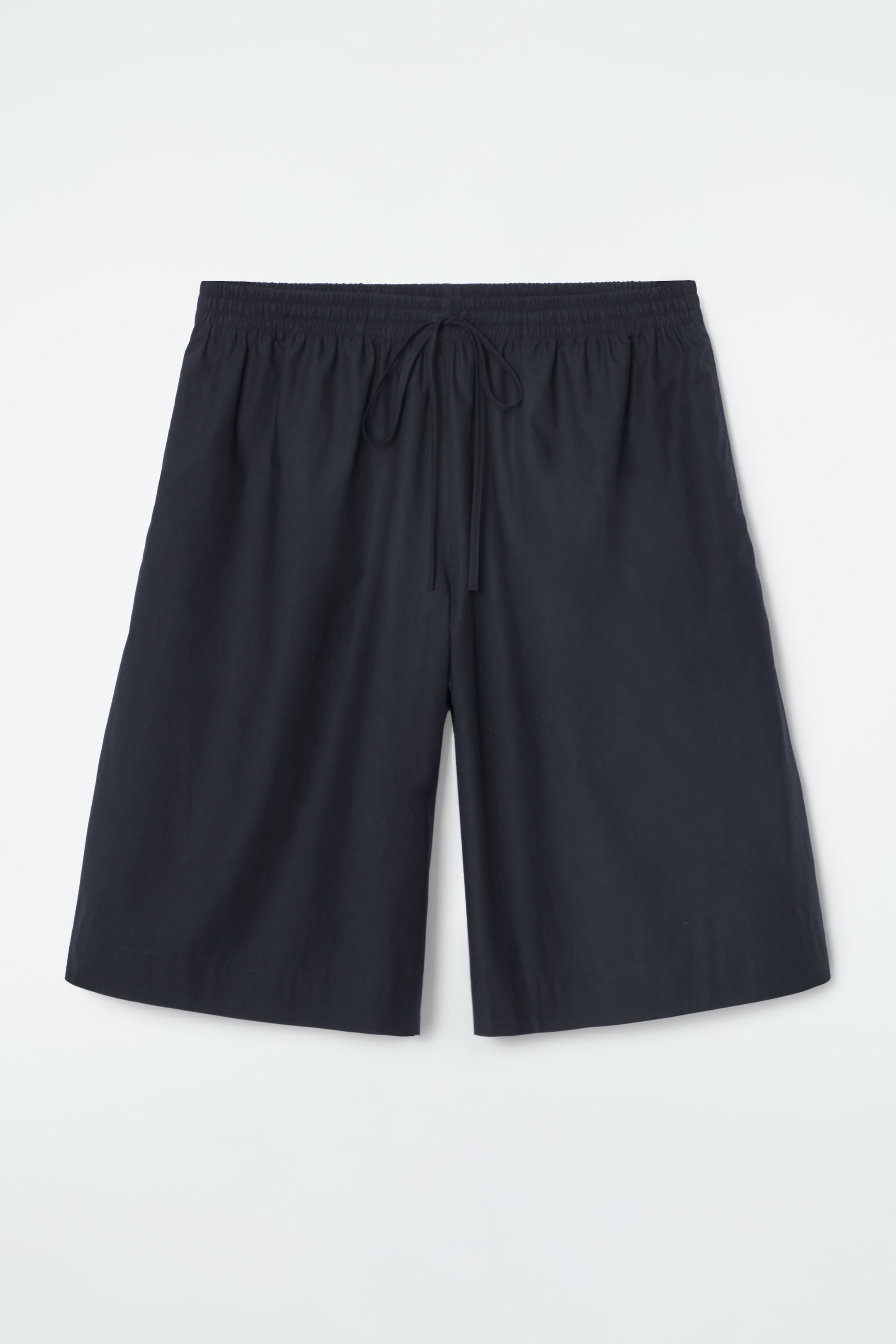 Visa större bild: SHORTS I BOMULL MED DRAGSKO - MARINBLÅ - DAM | H&M SE 1
