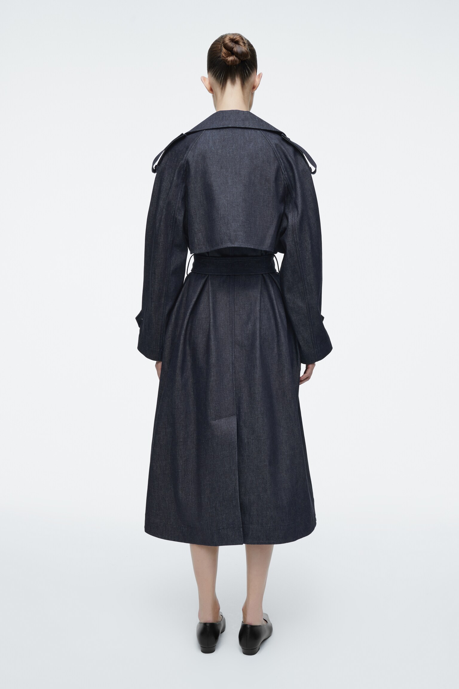 TRENCH-COAT OVERSIZE EN DENIM - INDIGO - 9