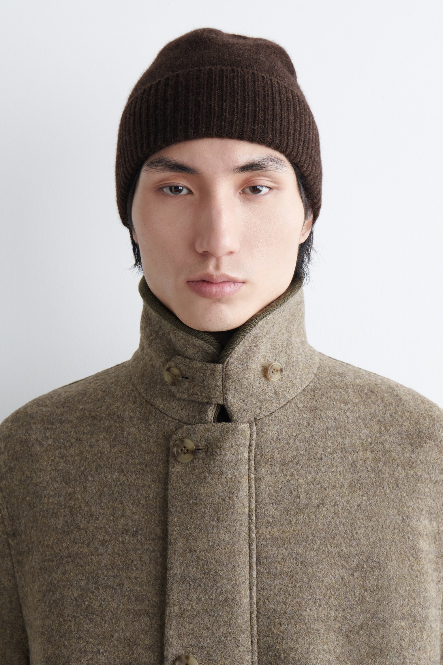 BEANIE AUS KASCHMIR - DUNKELBRAUN/HELLGELB/ORANGE/Dunkelgrau/SCHWARZ - 3