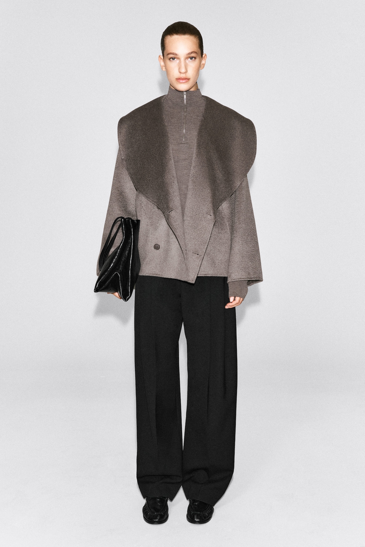 DOUBLE-FACED CASHMERE BOMBER JACKET — STONE