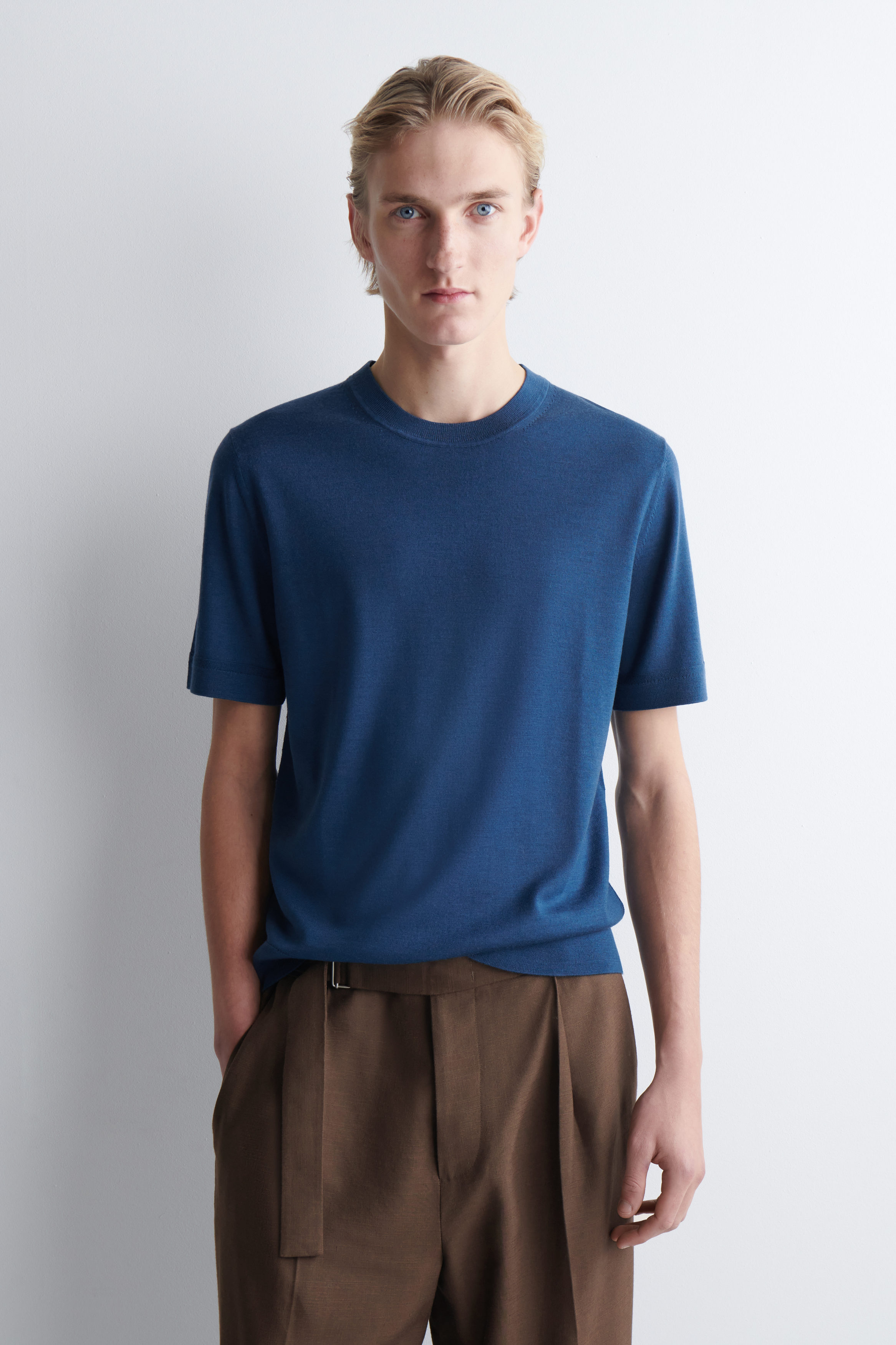 MERINO WOOL KNITTED T-SHIRT