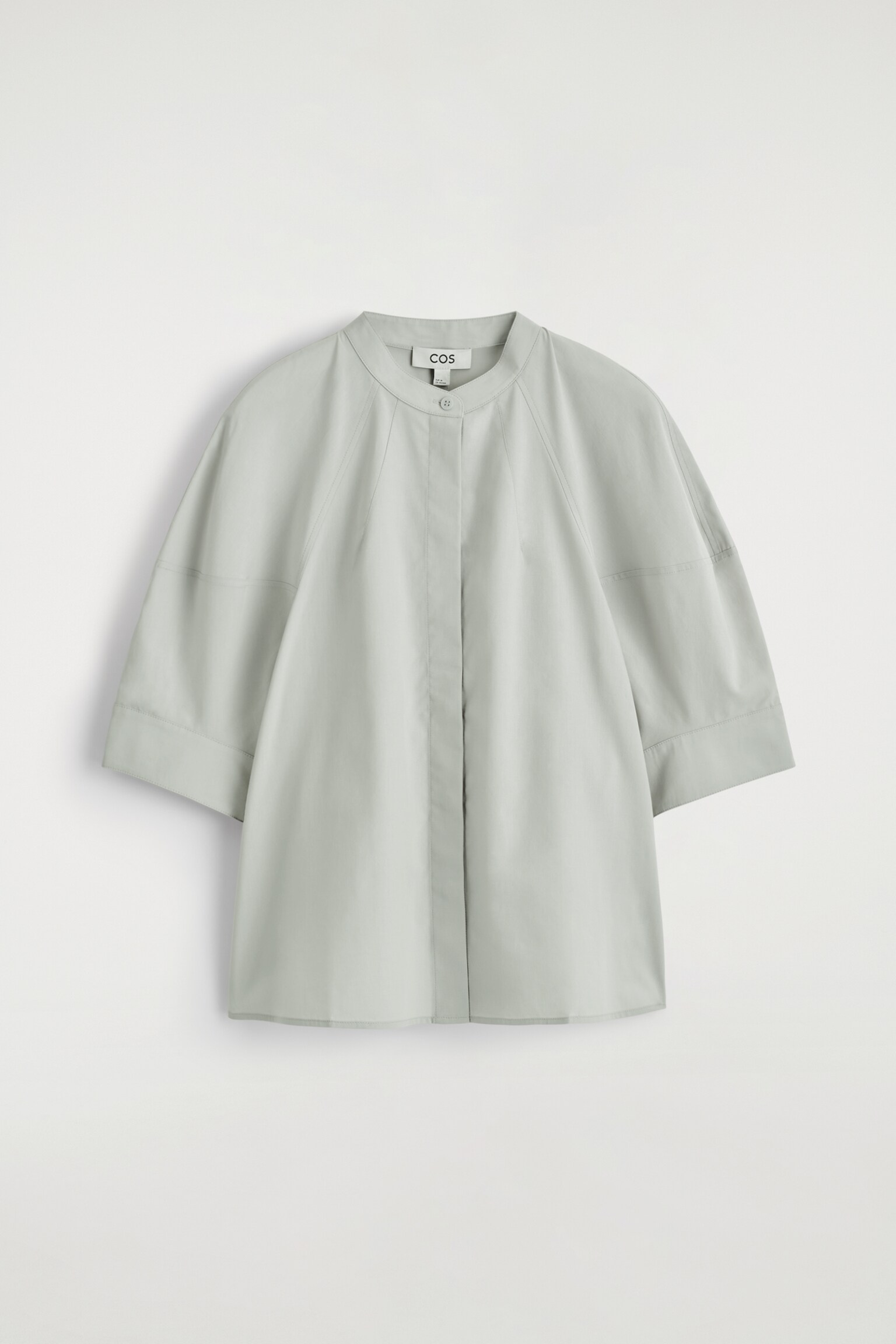 CAMISA DE ALGODÓN CON MANGAS ABULLONADAS - TURQUESA CLARO - 2