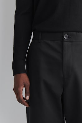 COTTON REGULAR-FIT STRAIGHT-LEG CHINOS — BLACK 5