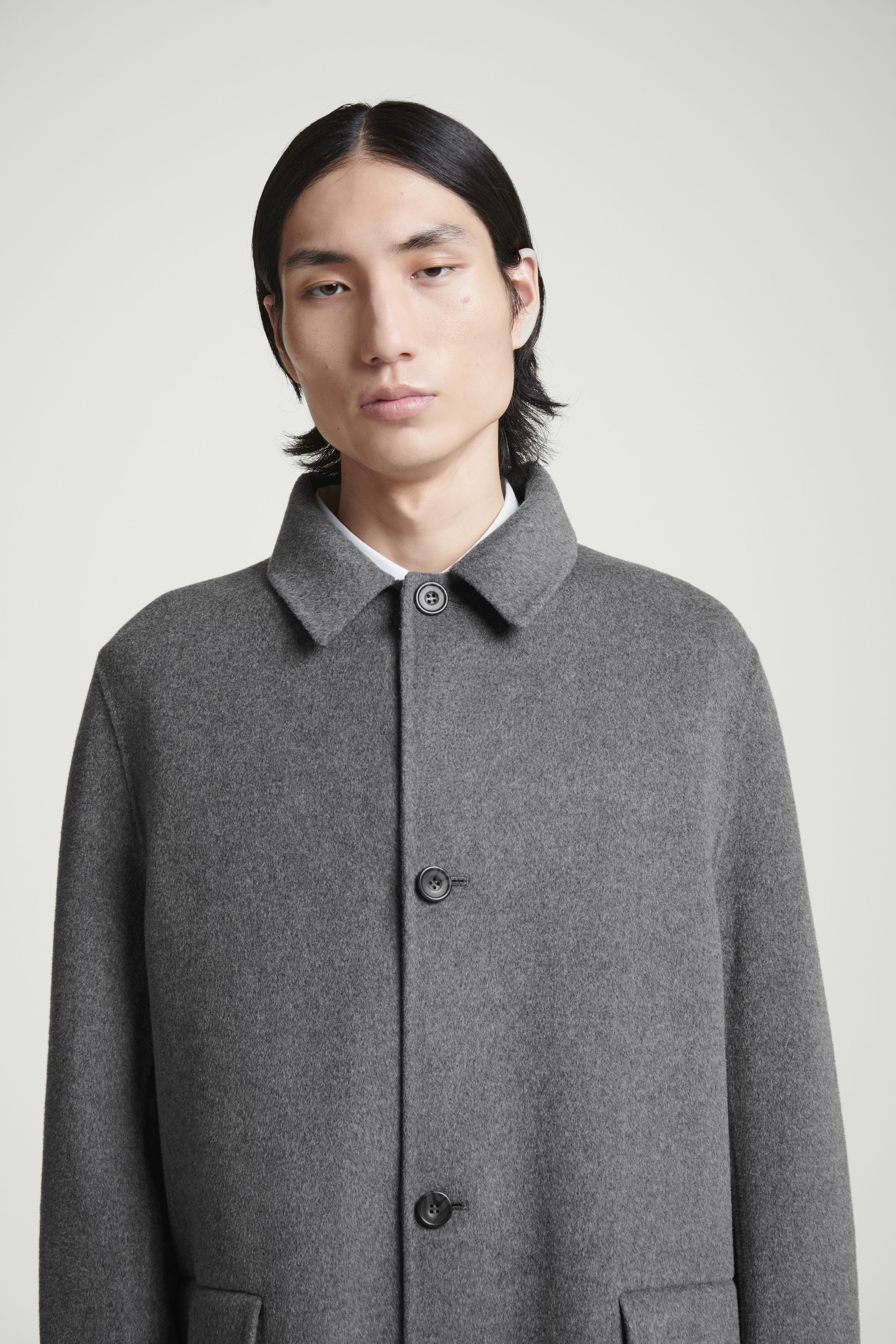 DOUBLE-FACED WOOL COAT - GREY | COS