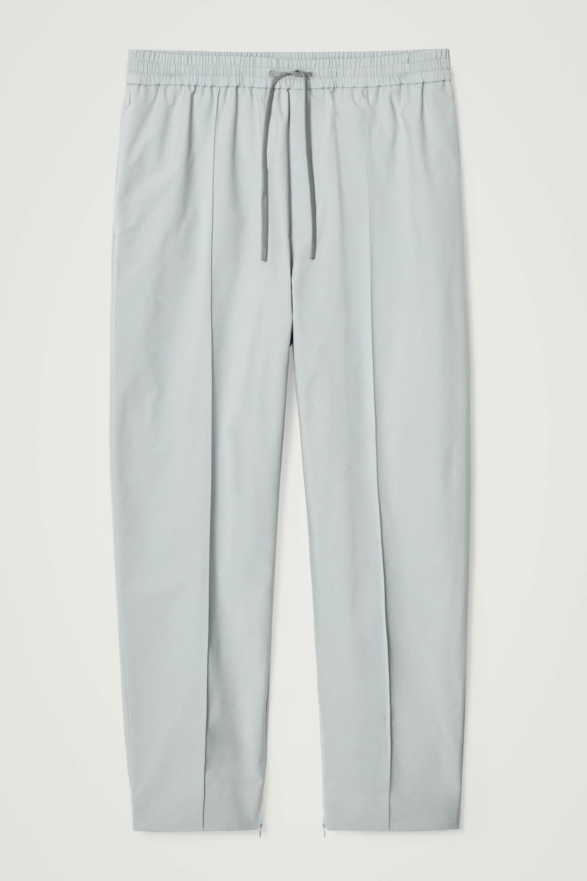 PINTUCKED TAPERED TRACK PANTS - GREY/BLACK