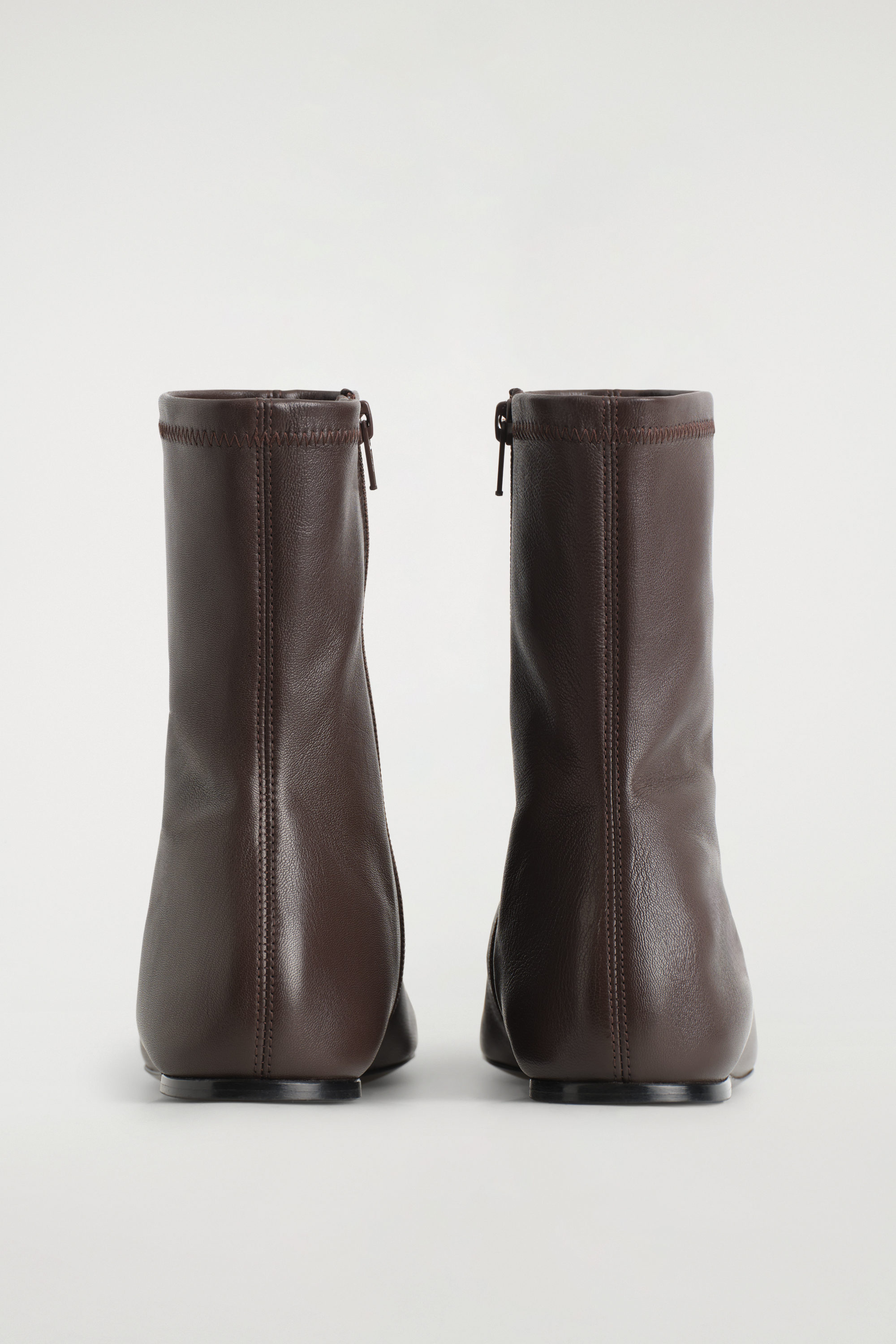 LEATHER SOCK BOOTS - DARK BROWN | COS US