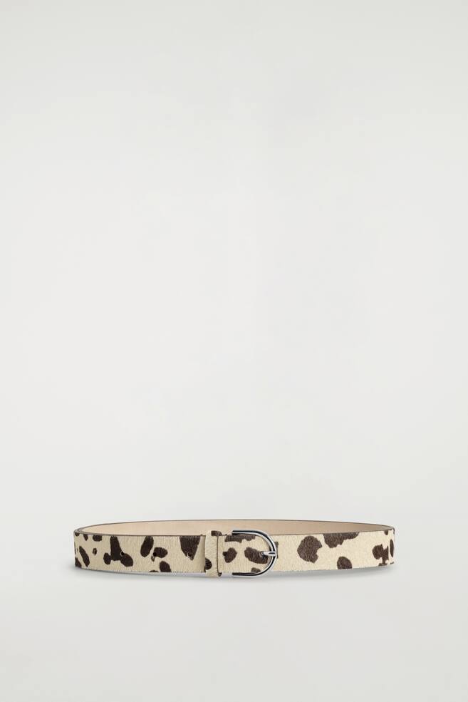 CEINTURE EN CUIR IMITATION POULAIN IMPRIMÉ ANIMAL - BEIGE / IMPRIMÉ ANIMAL - 1