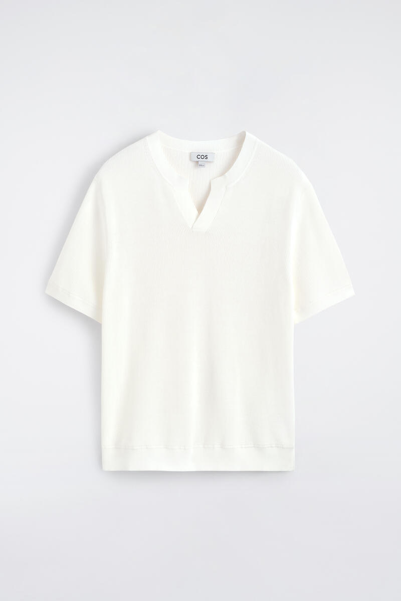 Open-Collar Henley T-Shirt