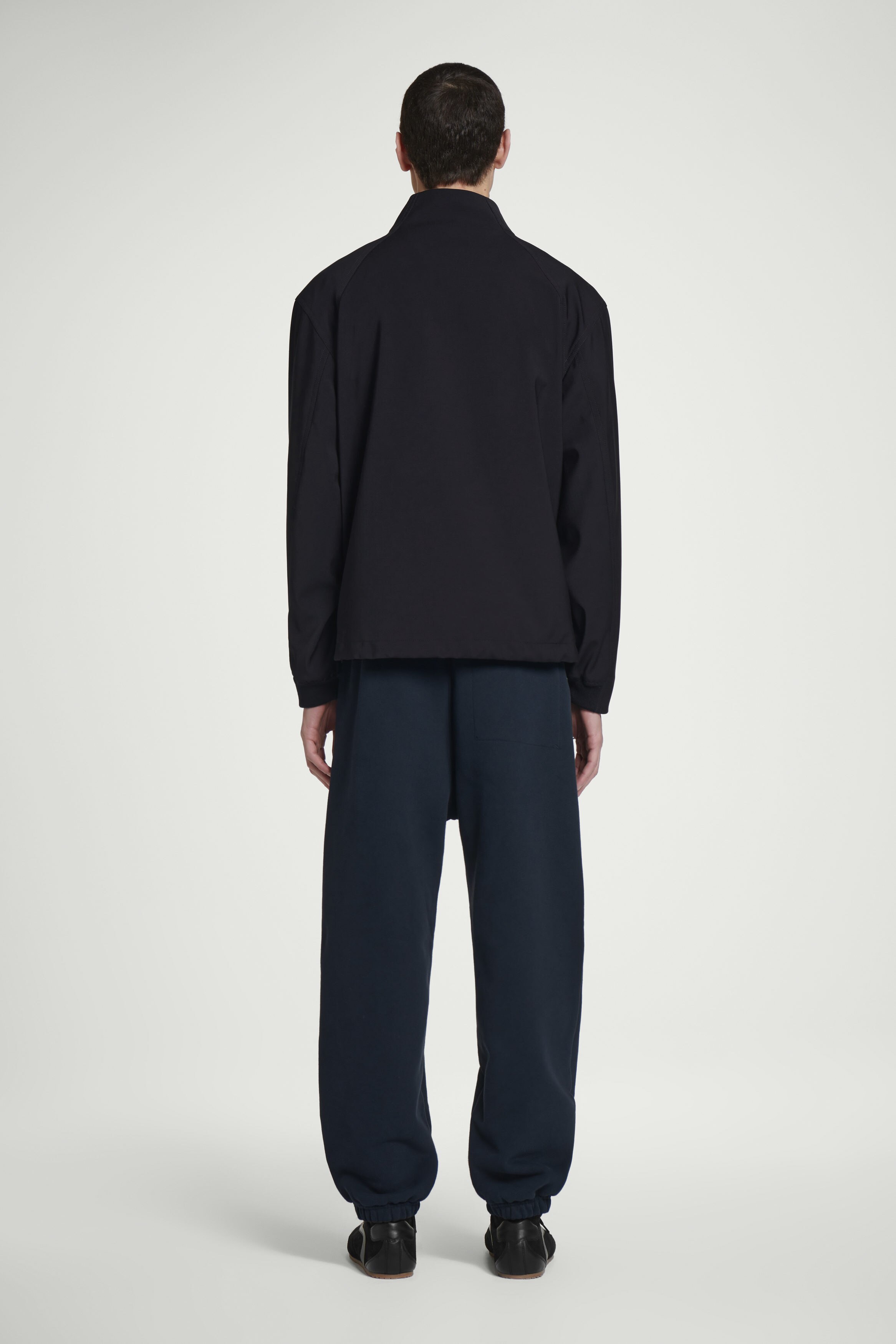DOUBLE-FACED WOOL-BLEND HALF-ZIP JACKET - NAVY | COS