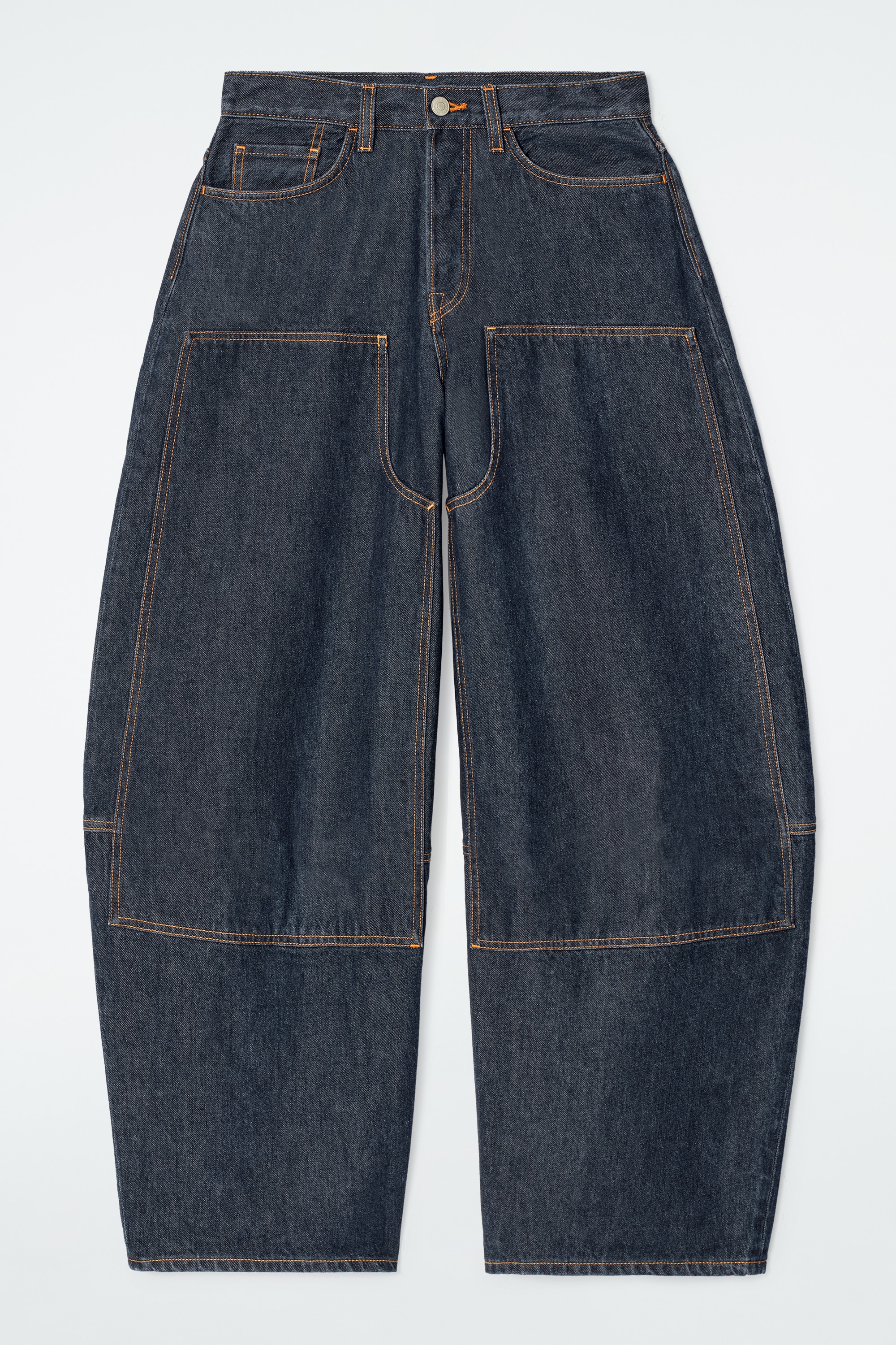 Západní kalhoty z pevného denimu s rozšířenými nohavicemi - SUROVÉ INDIGO