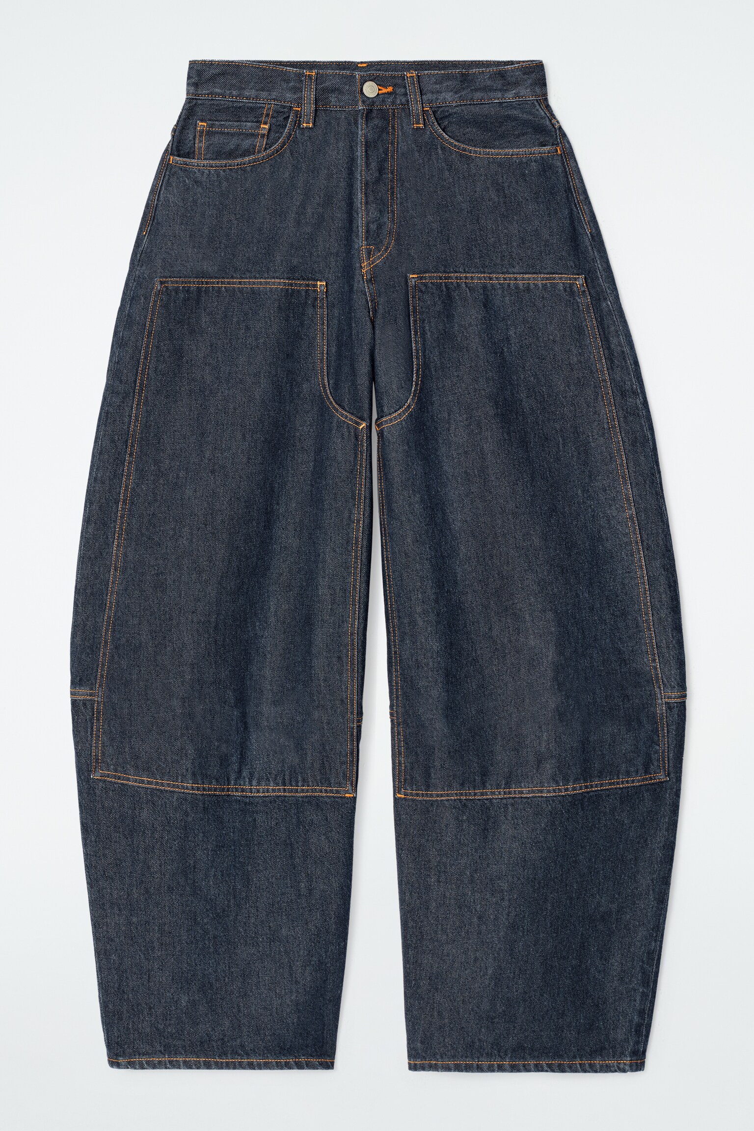 PANTALON BARREL WESTERN EN DENIM BRUT - INDIGO BRUT