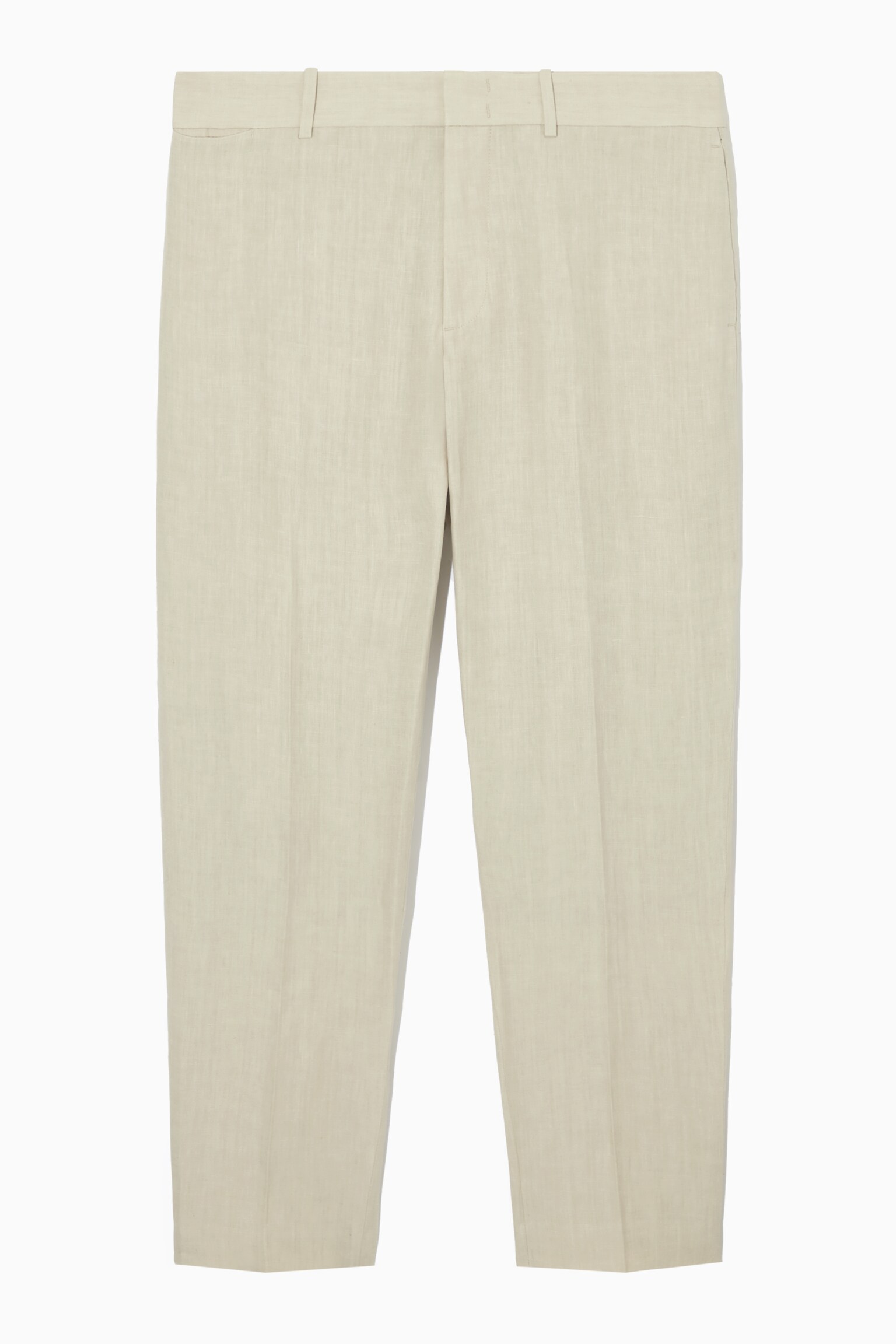 PANTALON FUSELÉ LIN - BEIGE - 1