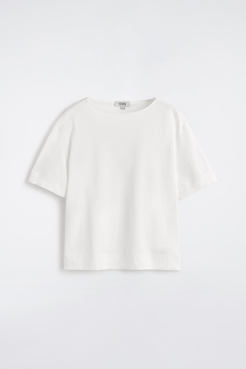 Boat-Neck Cotton T-Shirt