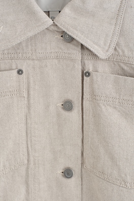 MOCK-NECK DENIM JACKET — BEIGE 7