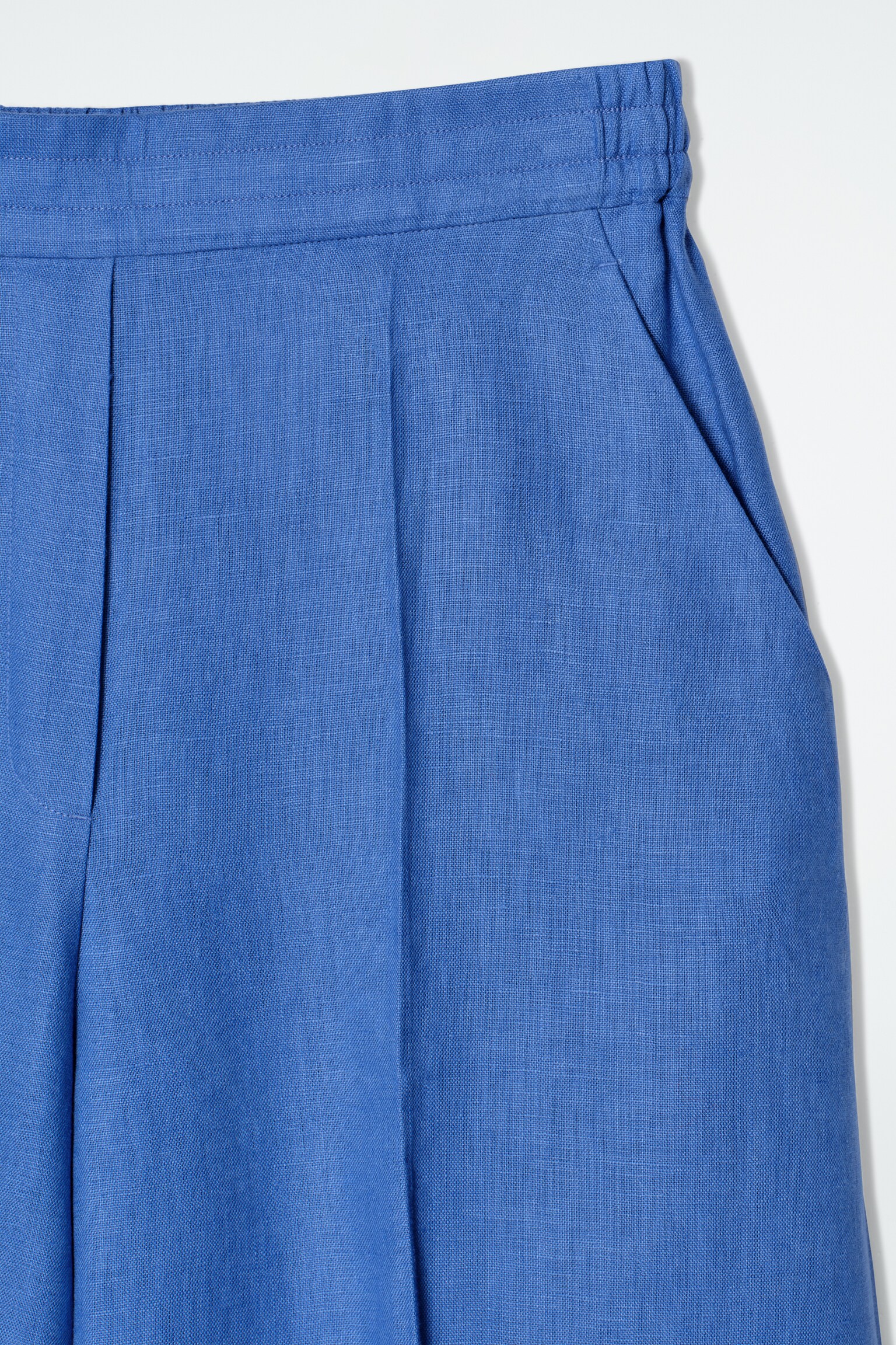 JUPE-CULOTTE EN LIN - BLEU/NOIR - 7