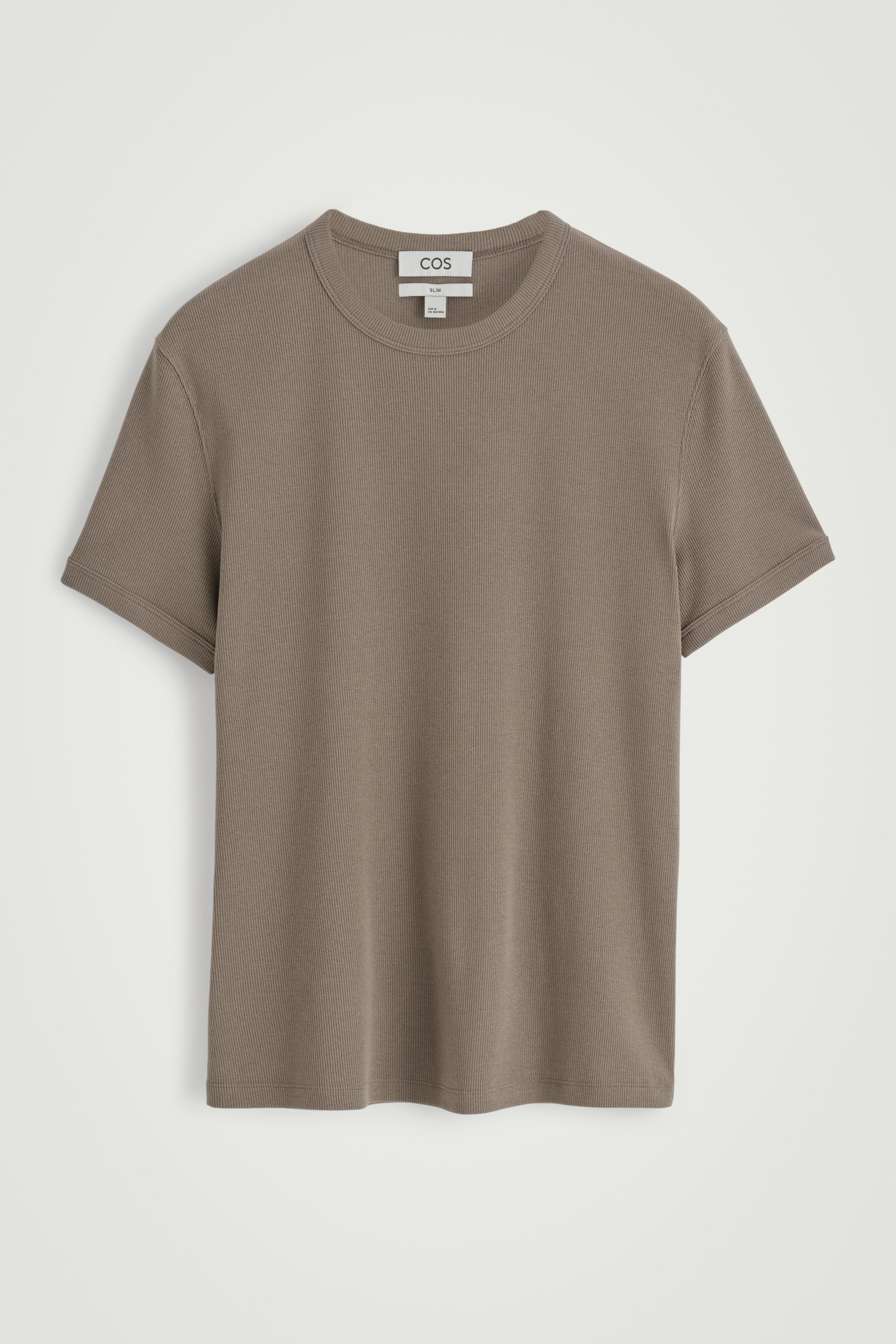 View larger image: SLIM RIBBED COTTON T-SHIRT - DARK MOLE - Men | H&M GB 6