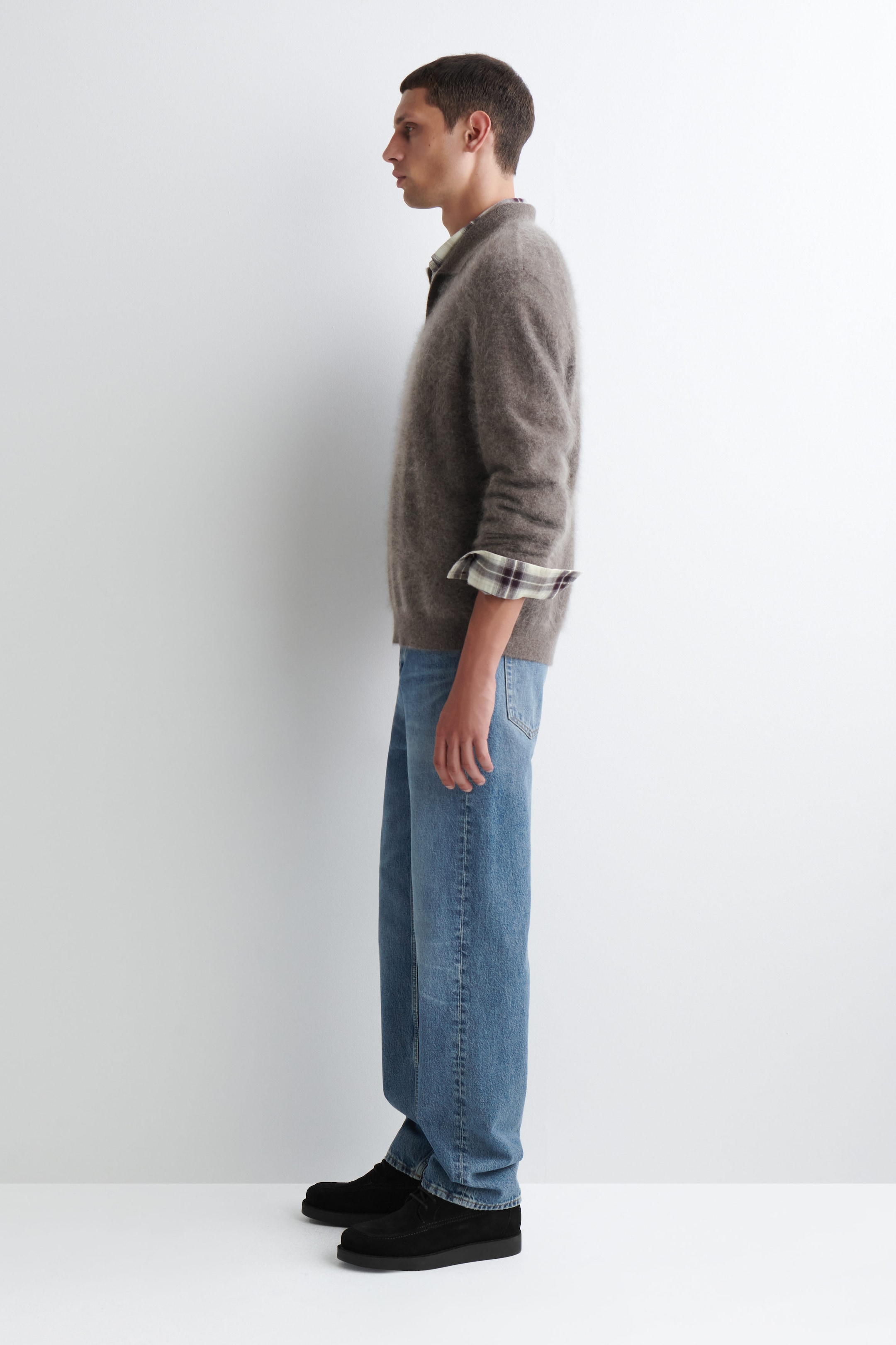 BRUSHED-CASHMERE POLO SWEATER