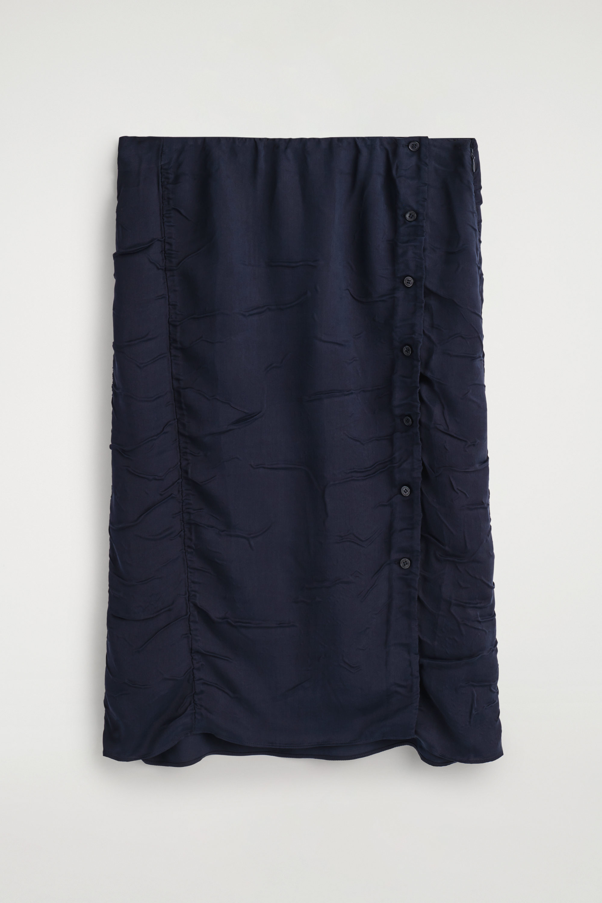 GATHERED CRINKLED MIDI SKIRT - NAVY | COS CA