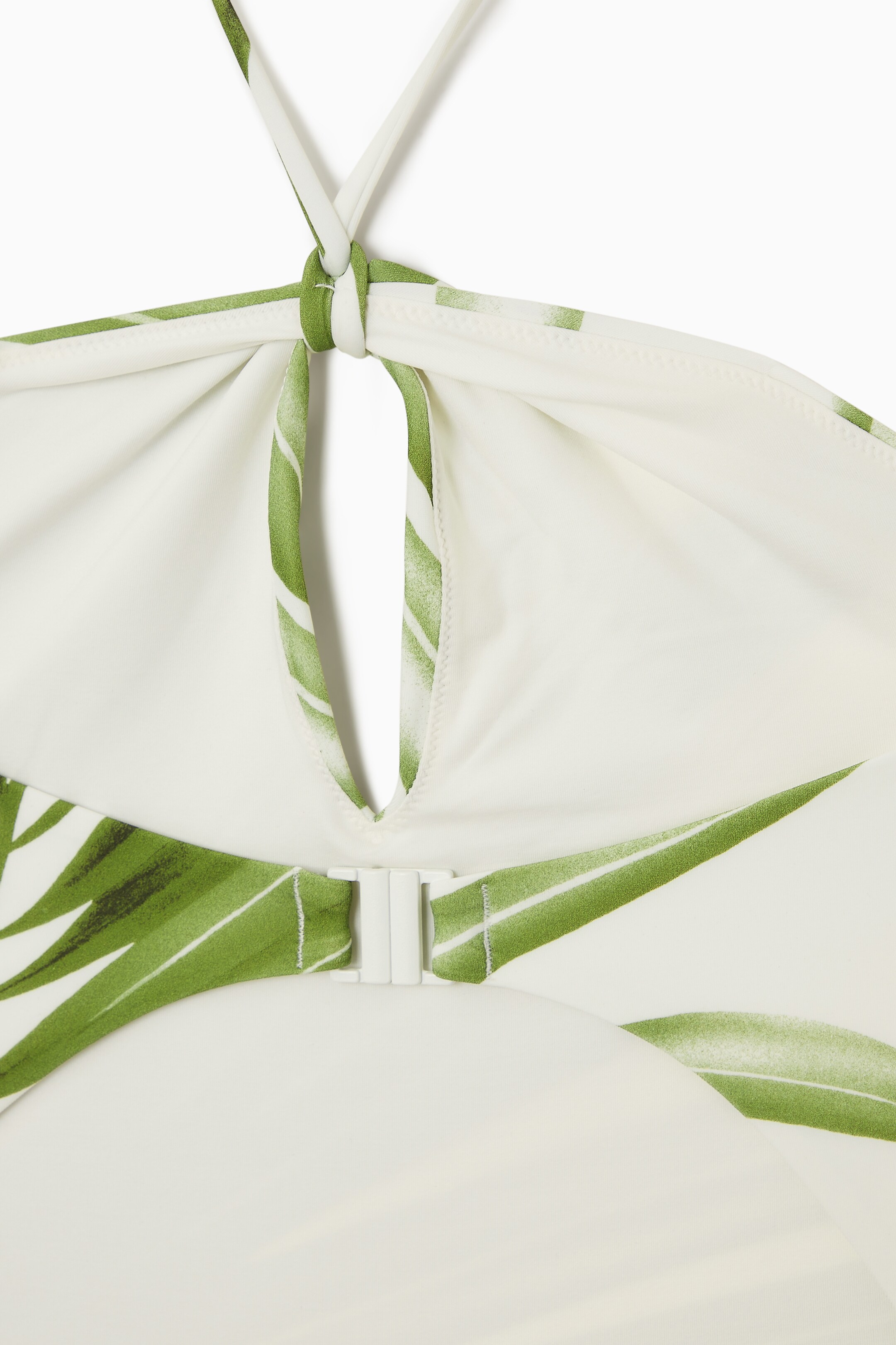 Grösseres Bild ansehen: NECKHOLDER-BADEANZUG AUS SCUBA MIT CUT-OUTS - GRÜN/WEISS - DAMEN | H&M CH 3