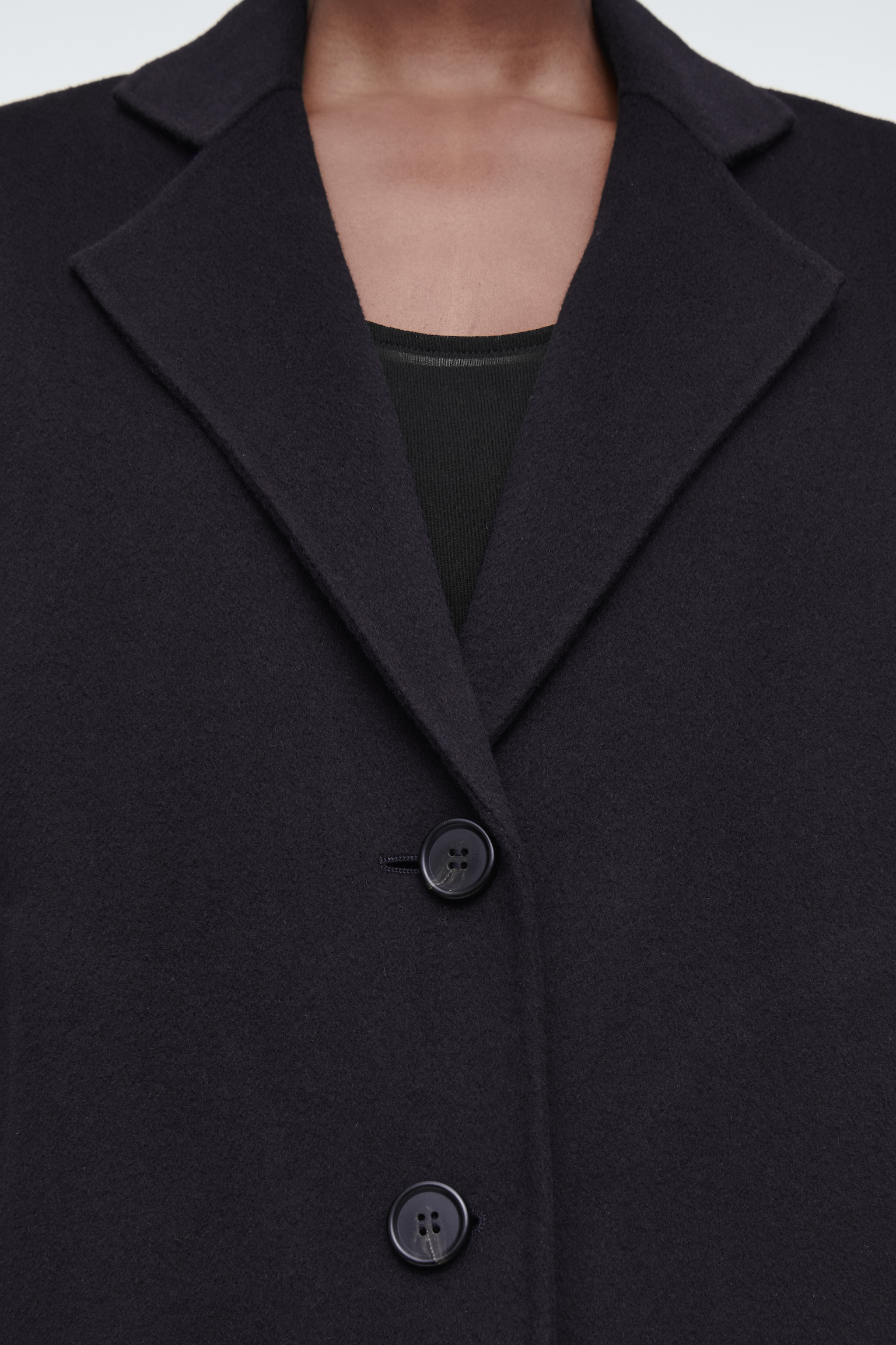 TAILORED DOUBLE-FACED WOOL JACKET - NAVY - 4