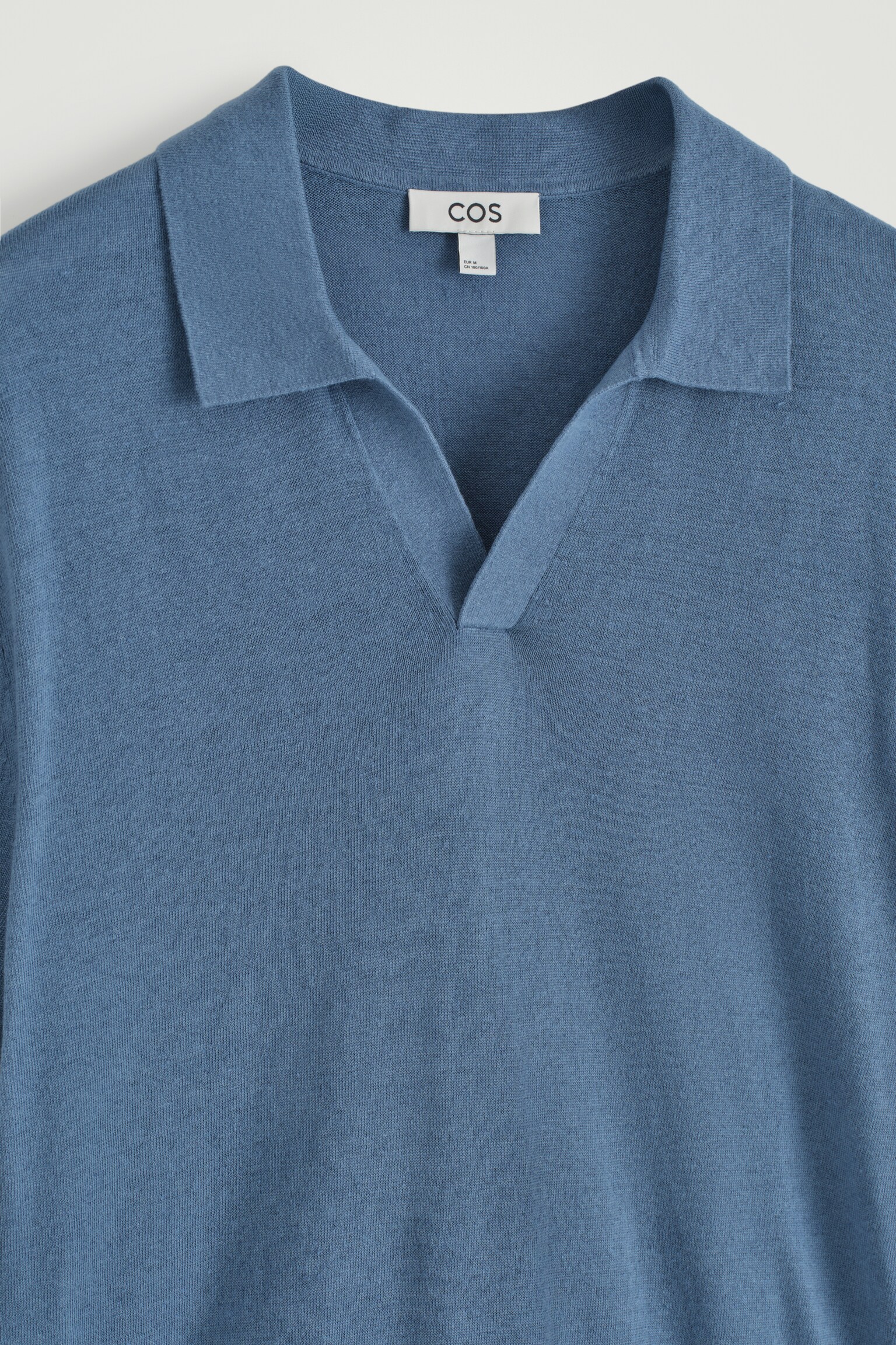 POLO DE PUNTO DE LINO - AZUL/TOPO OSCURO - 3