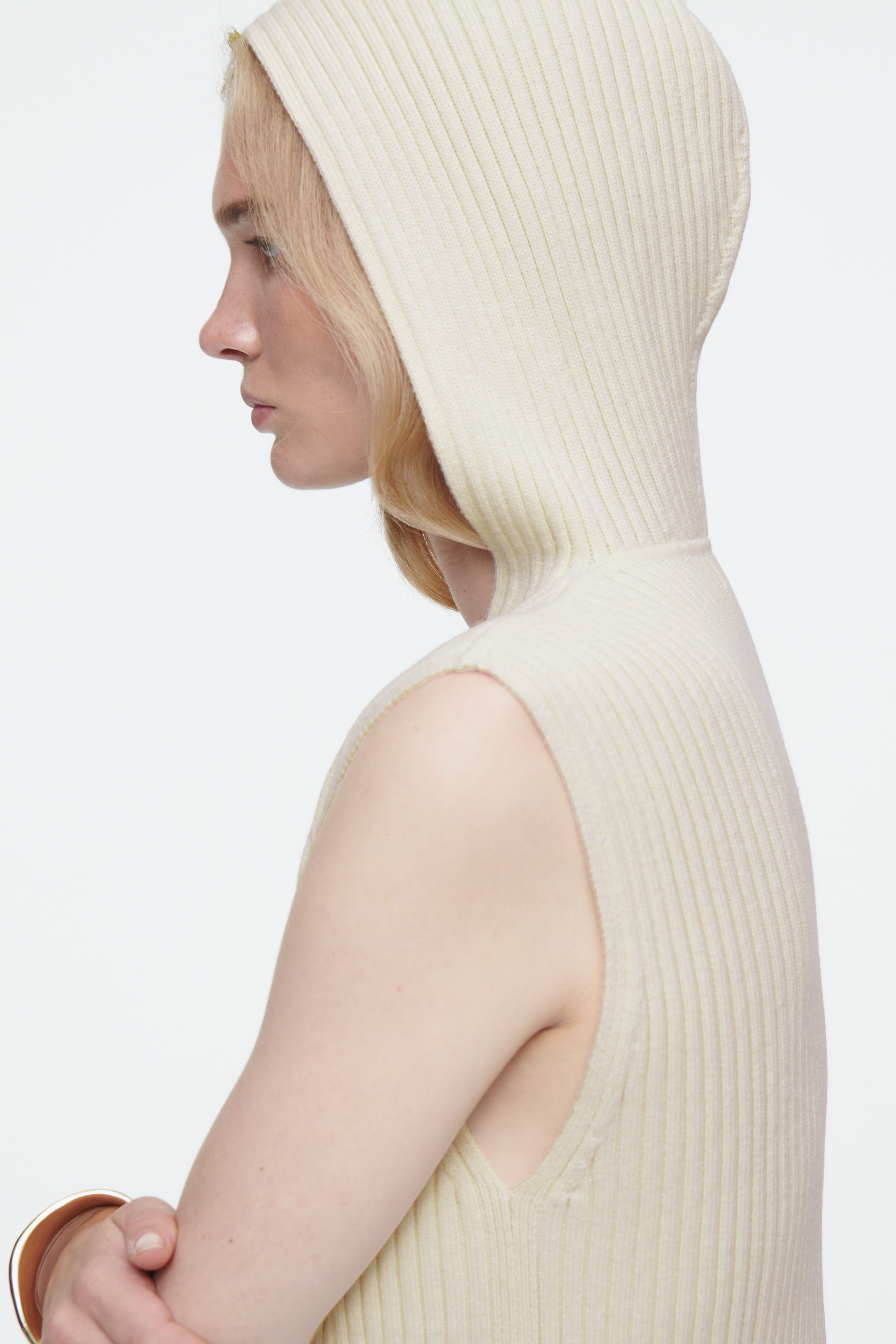 RIBBED-KNIT HOODED TANK TOP