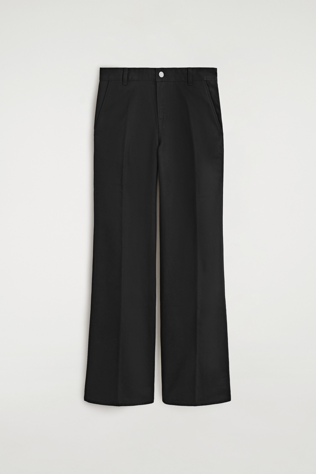 DENIM WIDE-LEG PANTS — BLACK