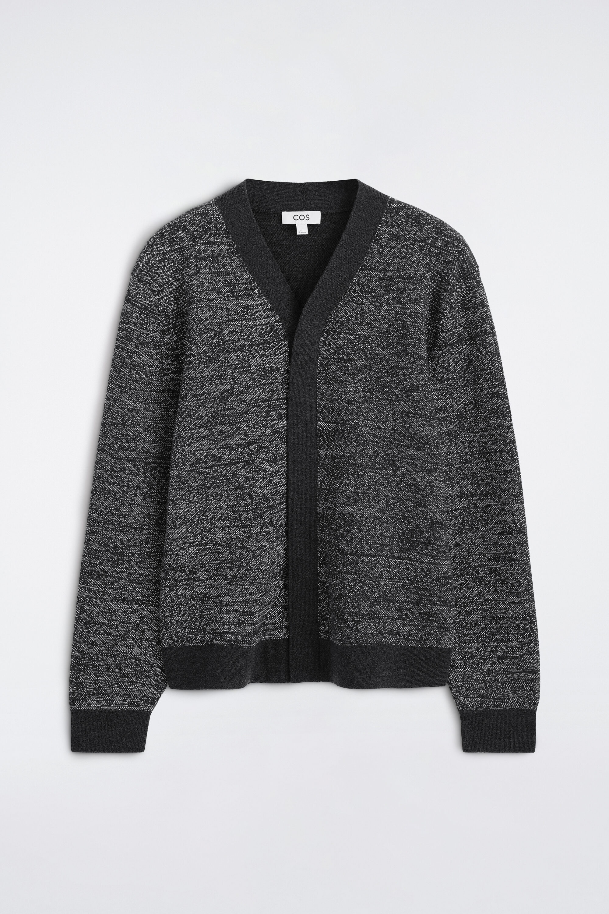 CONTRAST-DETAIL WOOL V-NECK CARDIGAN - thumbnail 6