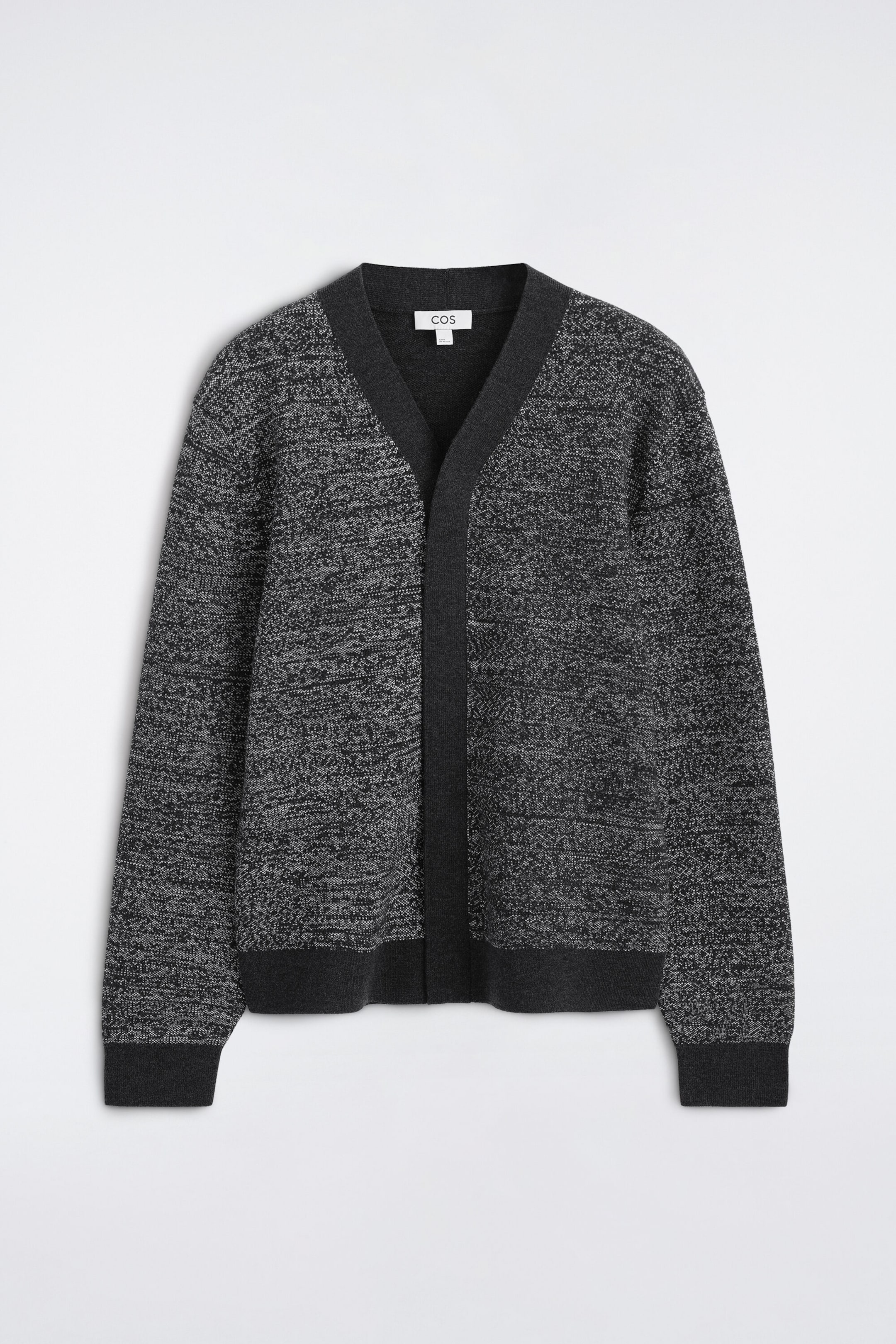 CONTRAST-DETAIL WOOL V-NECK CARDIGAN
